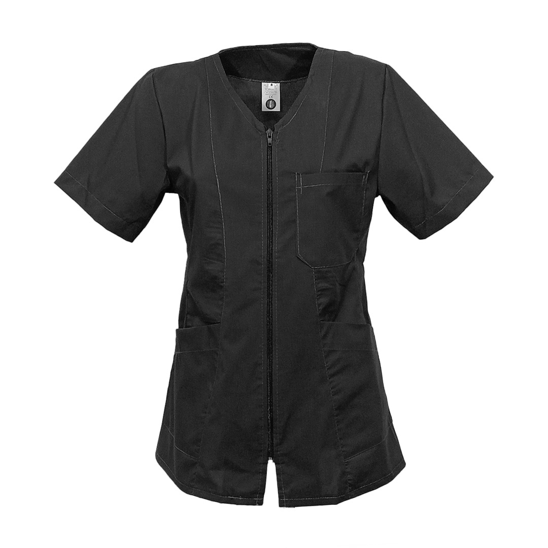 Camice casacca estetista parrucchiera centro estetico massaggi lavoro zip cotone - Personalizzabile con il tuo logo