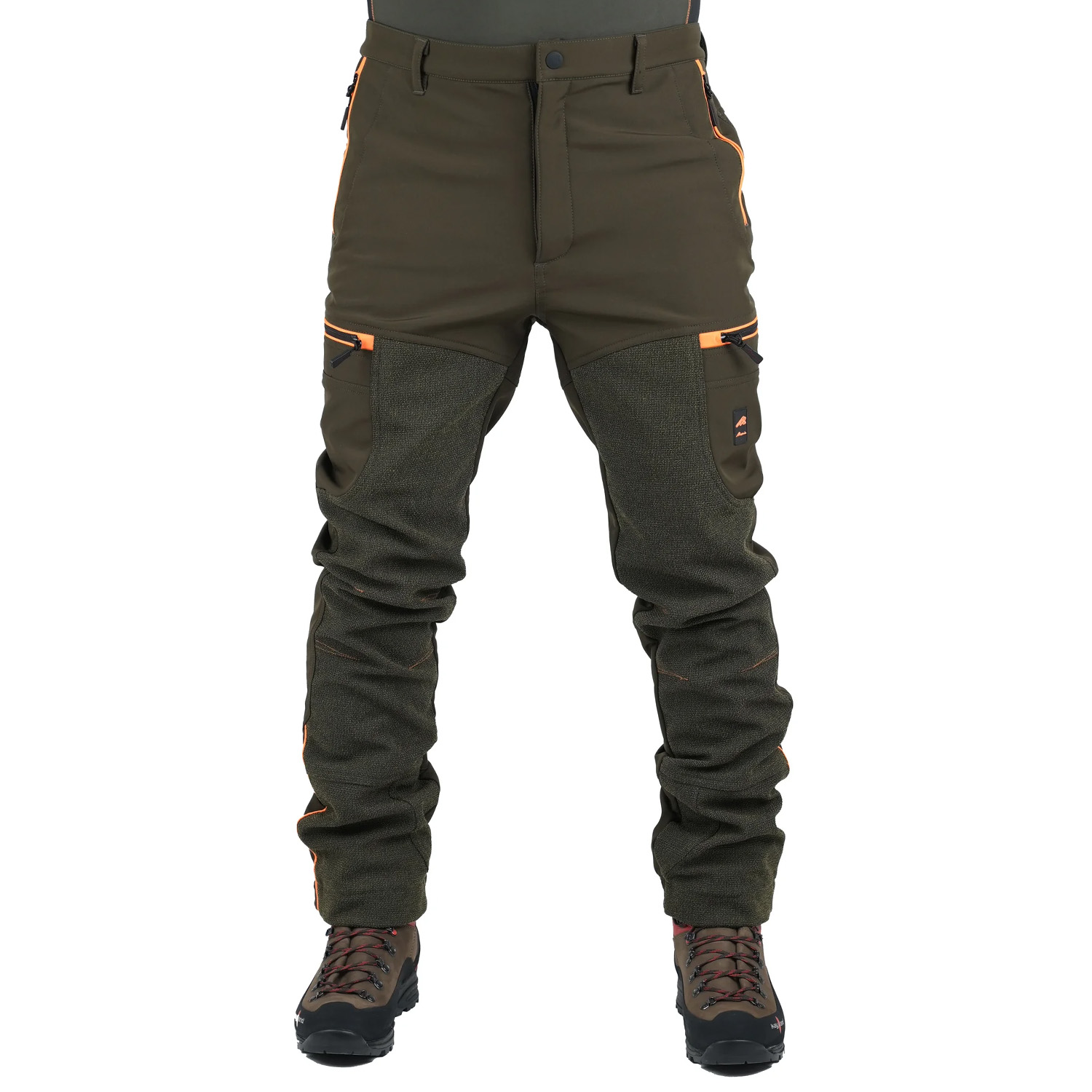 Pantalone softshell da caccia impermeabile e traspirante elasticizzato doppiato in pile e membrana M-tex