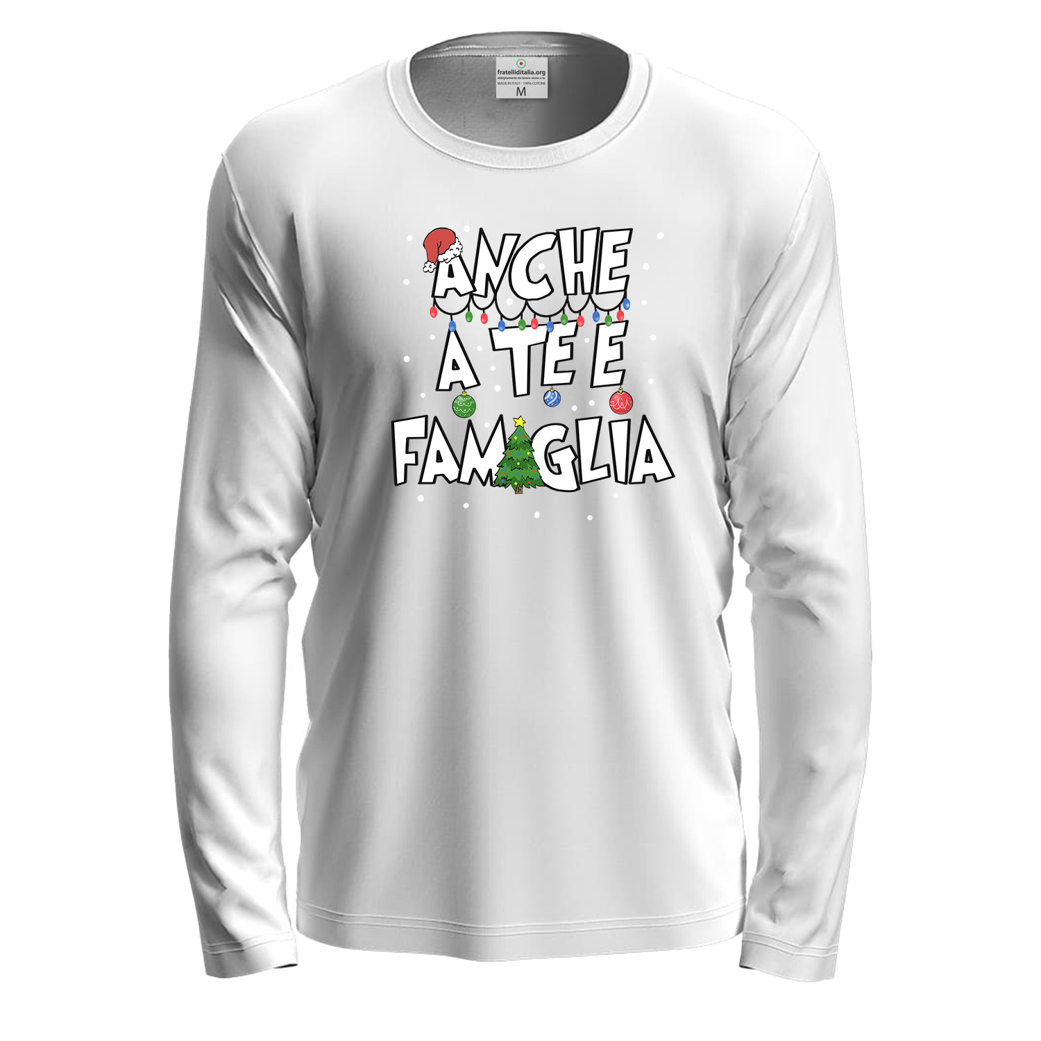 T-shirt Natalizia maglia manica lunga stampa natalizia vestito Natale uomo donna