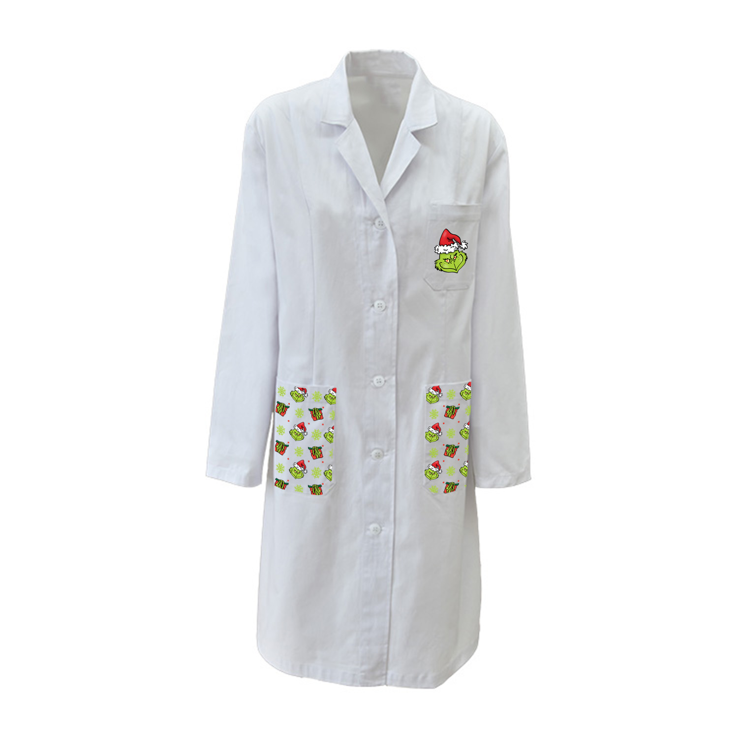 Camice bianco Natalizio ospedaliero lavoro Donna medico dottore veterinario bottoni pediatra laboratorio