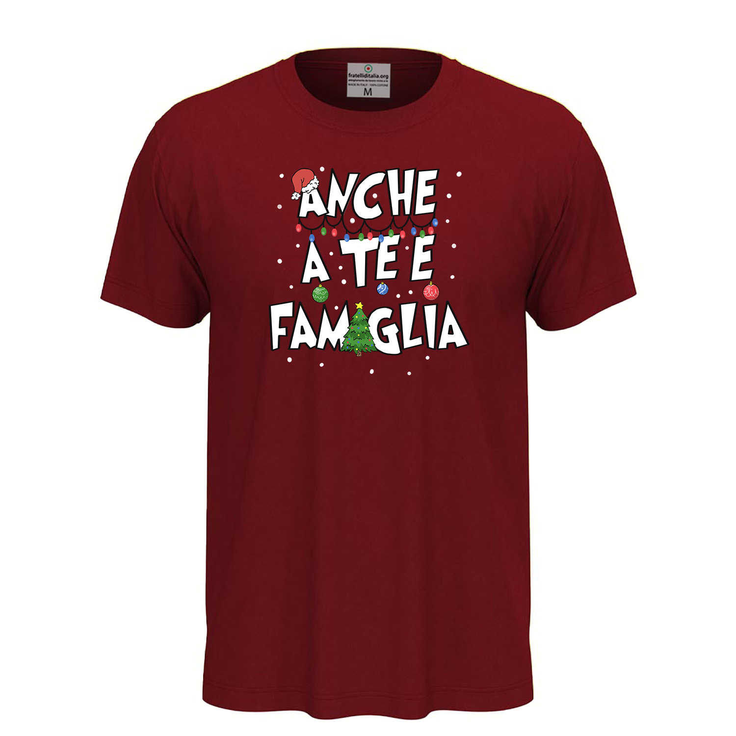 T-shirt maglietta mezza manica stampa natalizia abiti Natale uomo donna regalo cotone