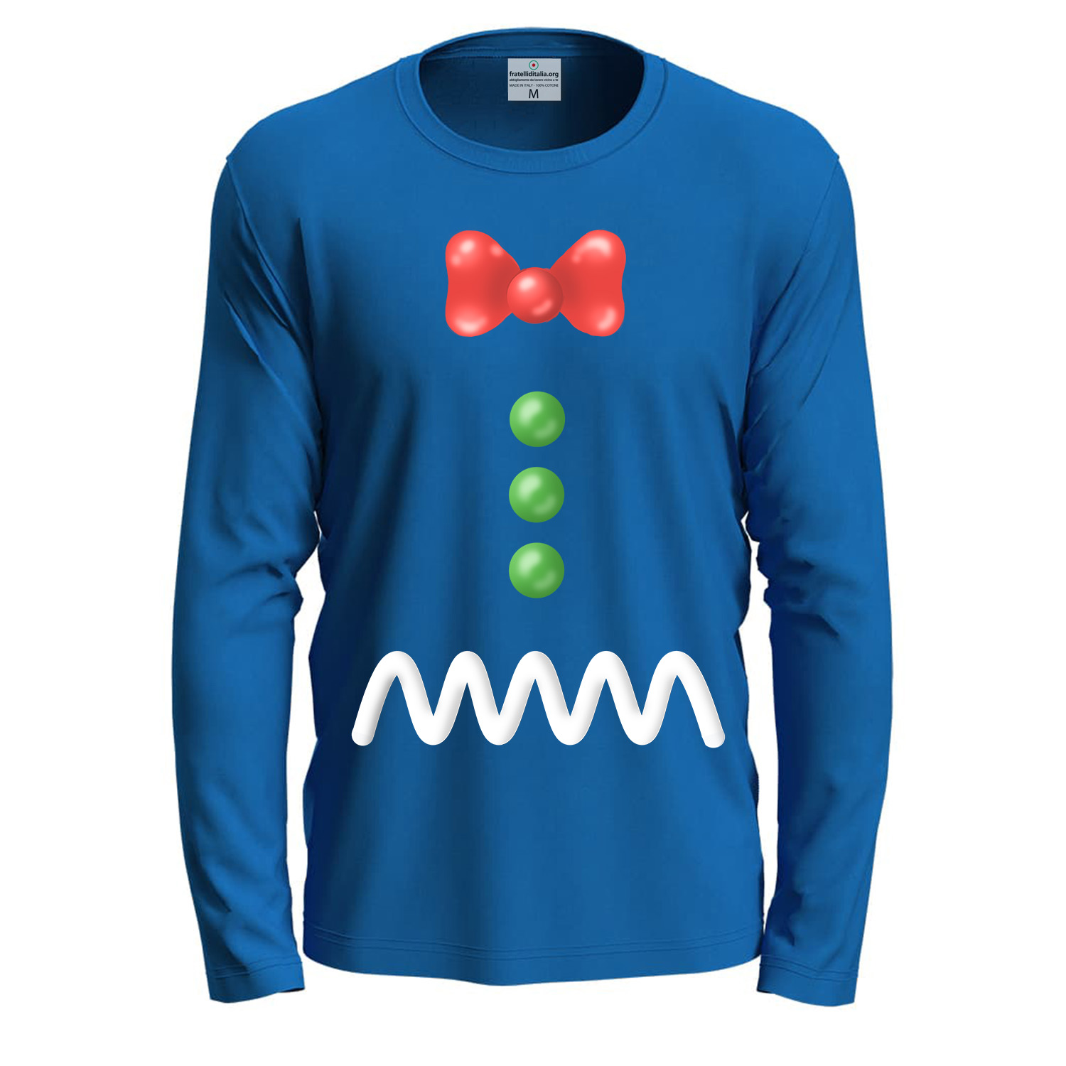 T-shirt maglietta natalizia manica lunga unisex Babbo Natale Biscotto ed Elfo abbigliamento Natalizio regalo