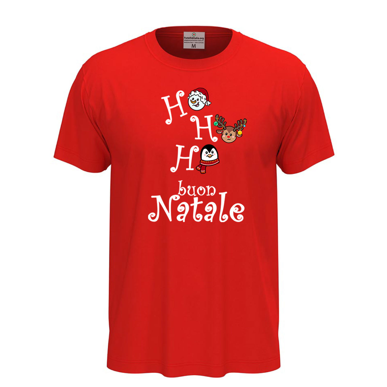 T-SHIRT maglia unisex stampa Uomo donna Maglietta Ho Ho Ho Buon Natale