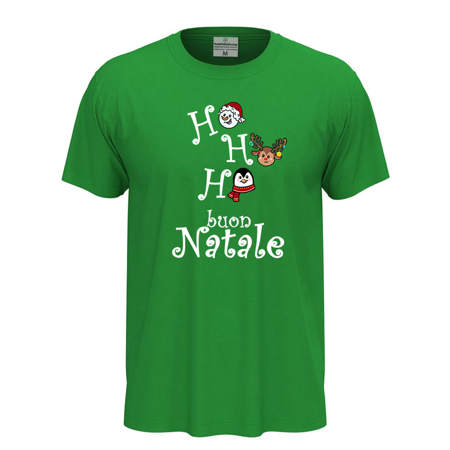 T-SHIRT maglia unisex stampa Uomo donna Maglietta Ho Ho Ho Buon Natale