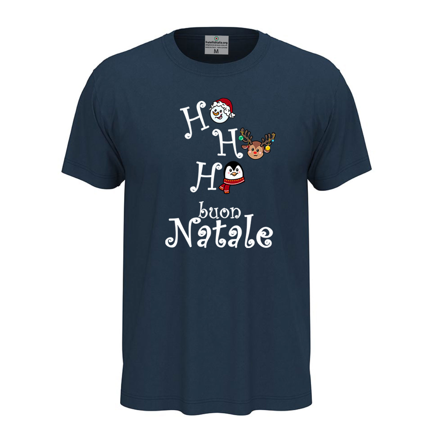 T-SHIRT maglia unisex stampa Uomo donna Maglietta Ho Ho Ho Buon Natale
