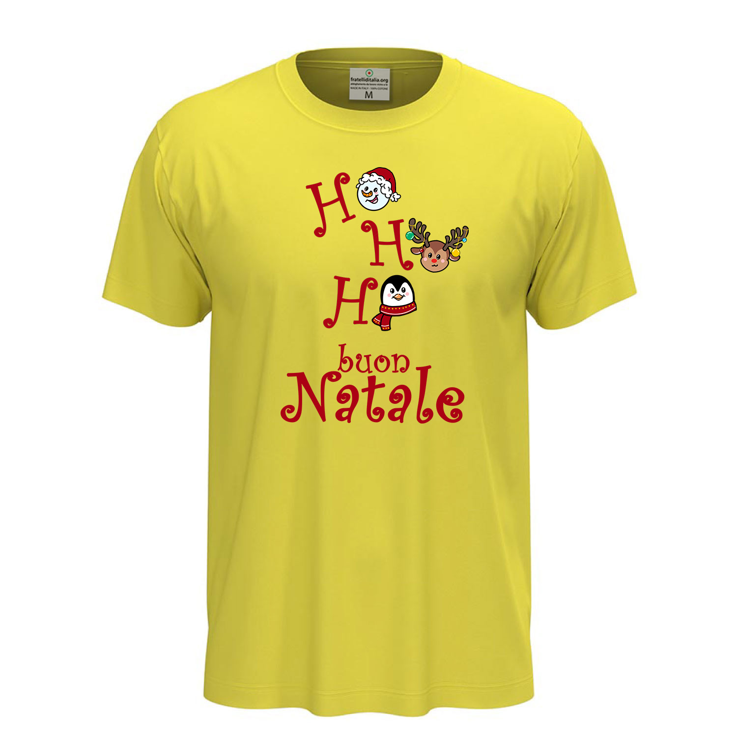 T-SHIRT maglia unisex stampa Uomo donna Maglietta Ho Ho Ho Buon Natale