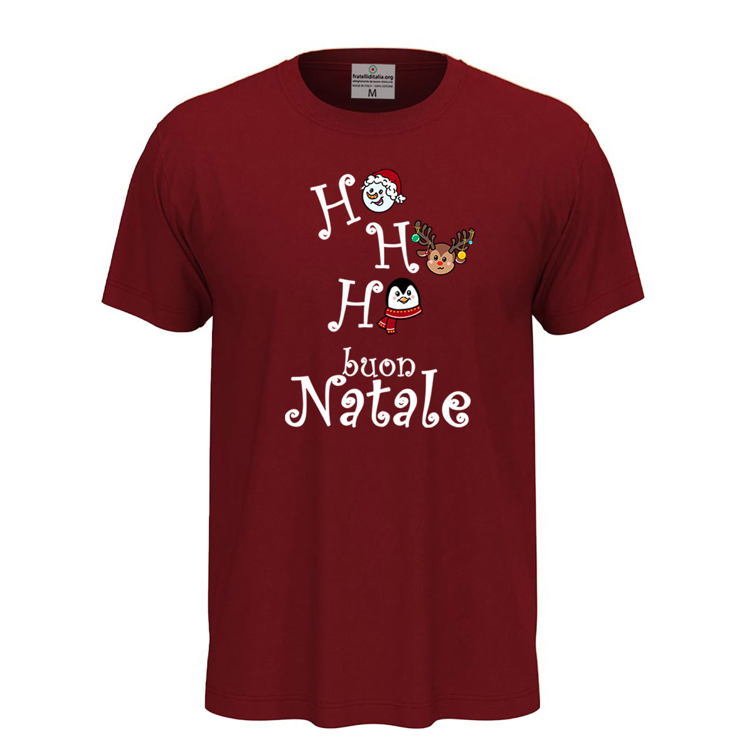 T-SHIRT maglia unisex stampa Uomo donna Maglietta Ho Ho Ho Buon Natale