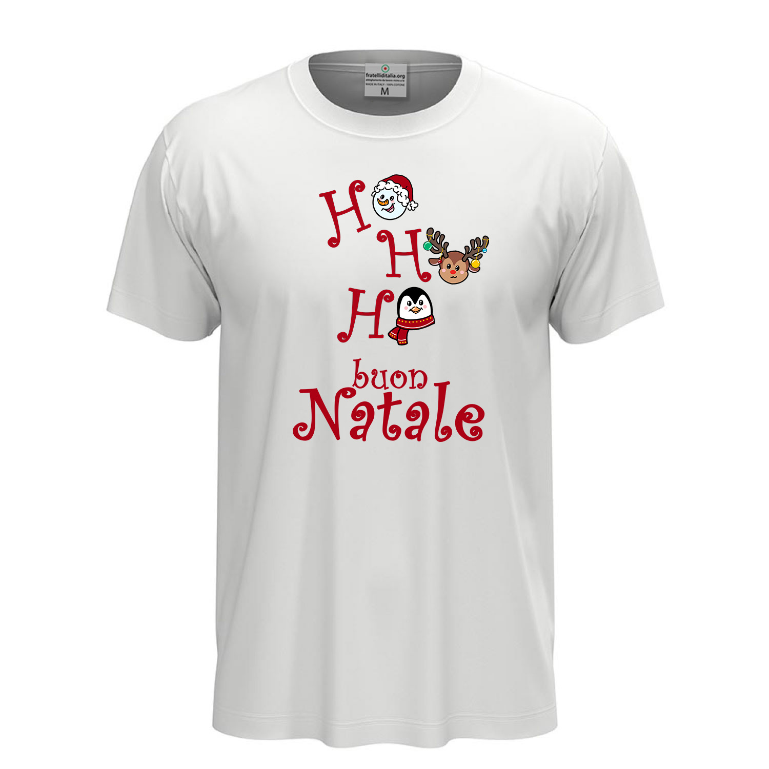 T-SHIRT maglia unisex stampa Uomo donna Maglietta Ho Ho Ho Buon Natale