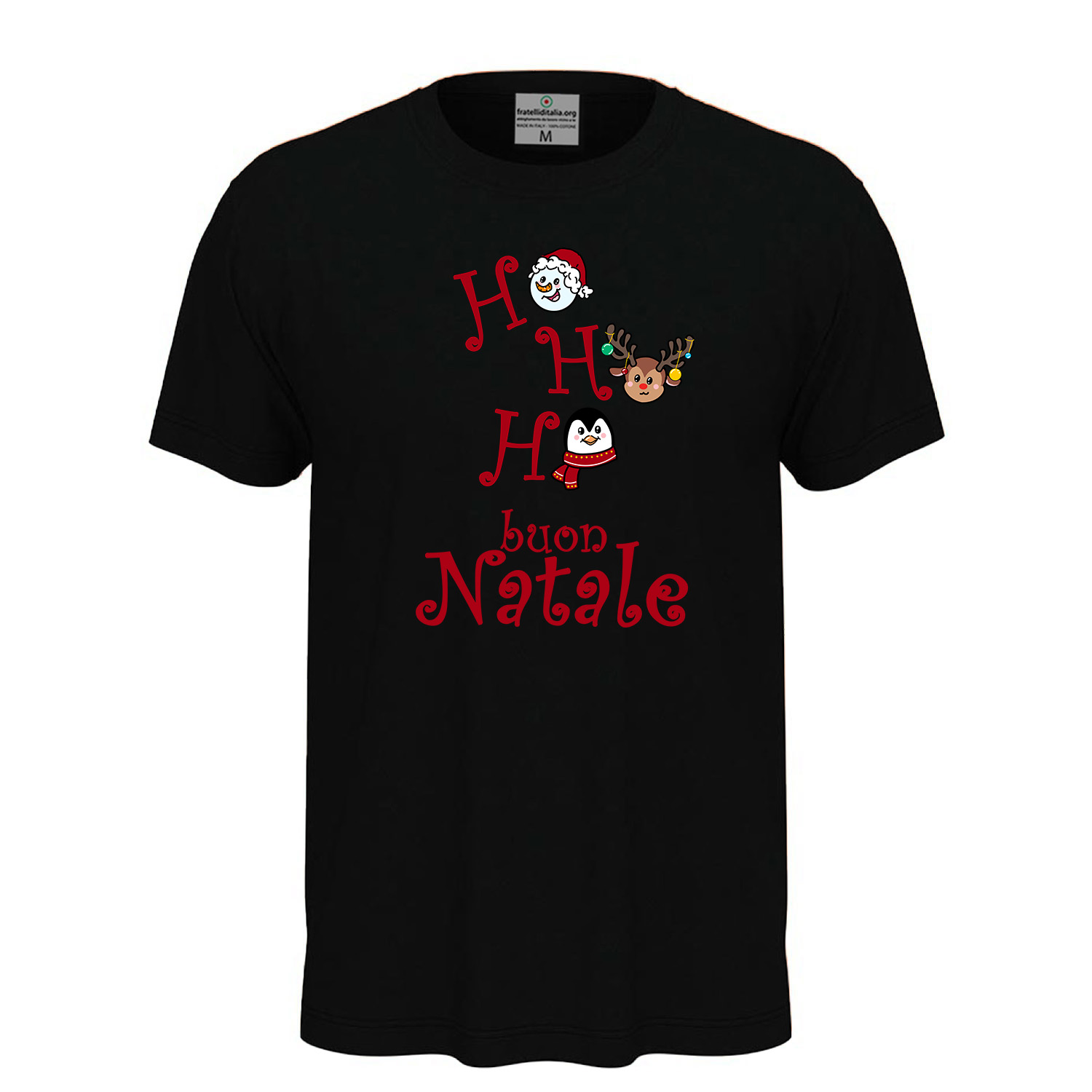 T-SHIRT maglia unisex stampa Uomo donna Maglietta Ho Ho Ho Buon Natale