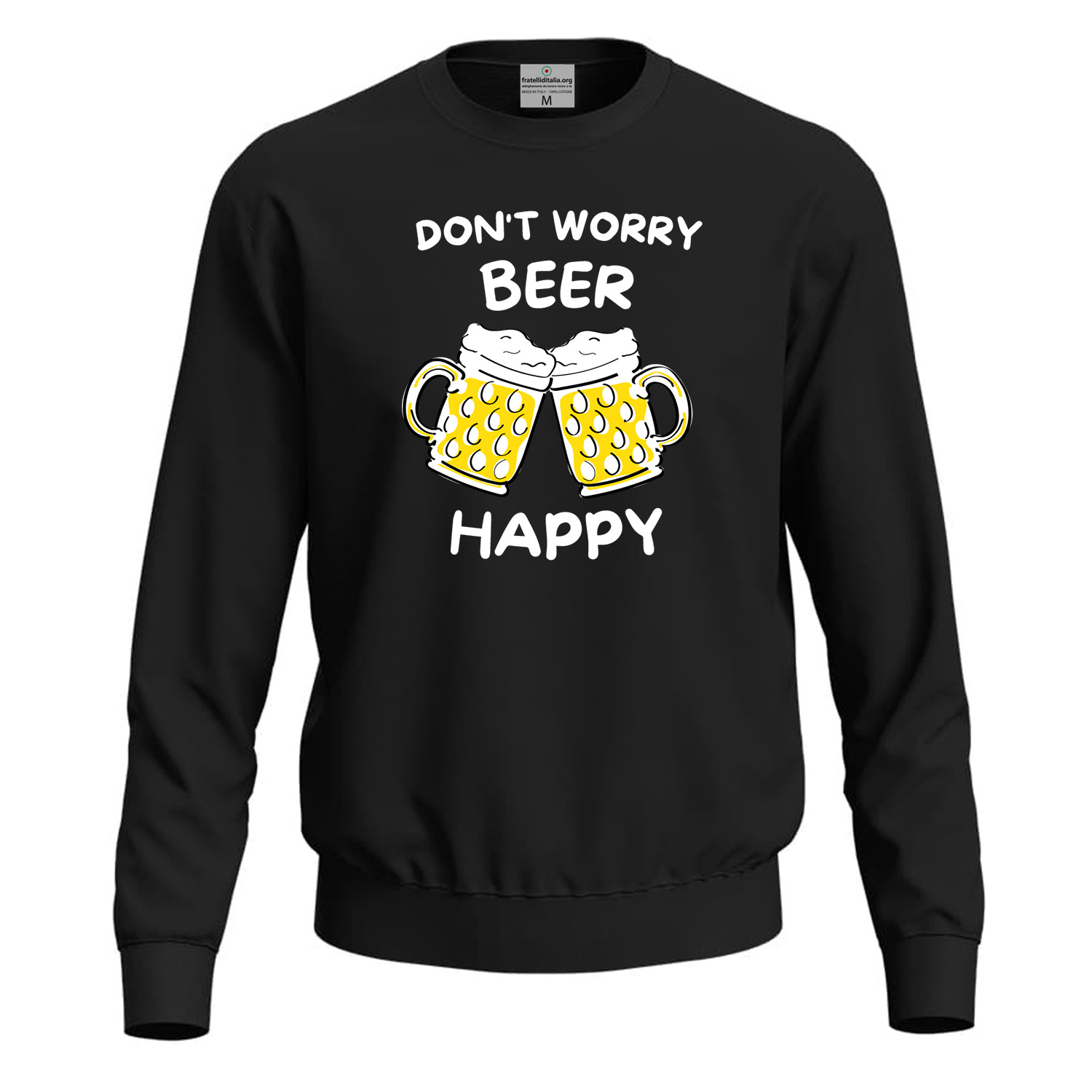 Felpa maglia unisex per barista BEER HAPPY birra birreria divertente uomo donna