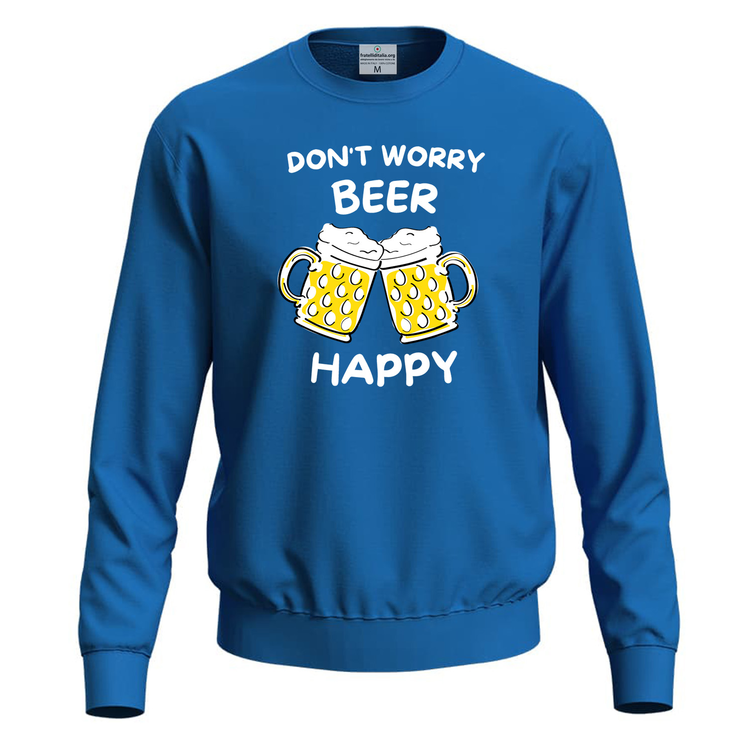 Felpa maglia unisex per barista BEER HAPPY birra birreria divertente uomo donna