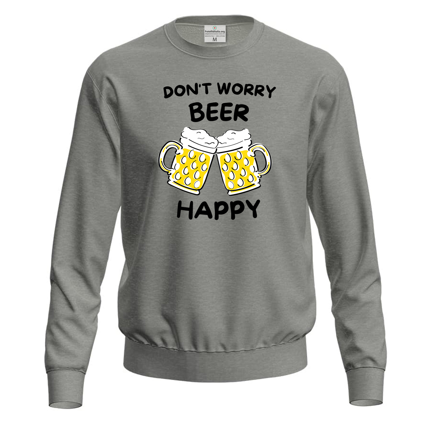 Felpa maglia unisex per barista BEER HAPPY birra birreria divertente uomo donna