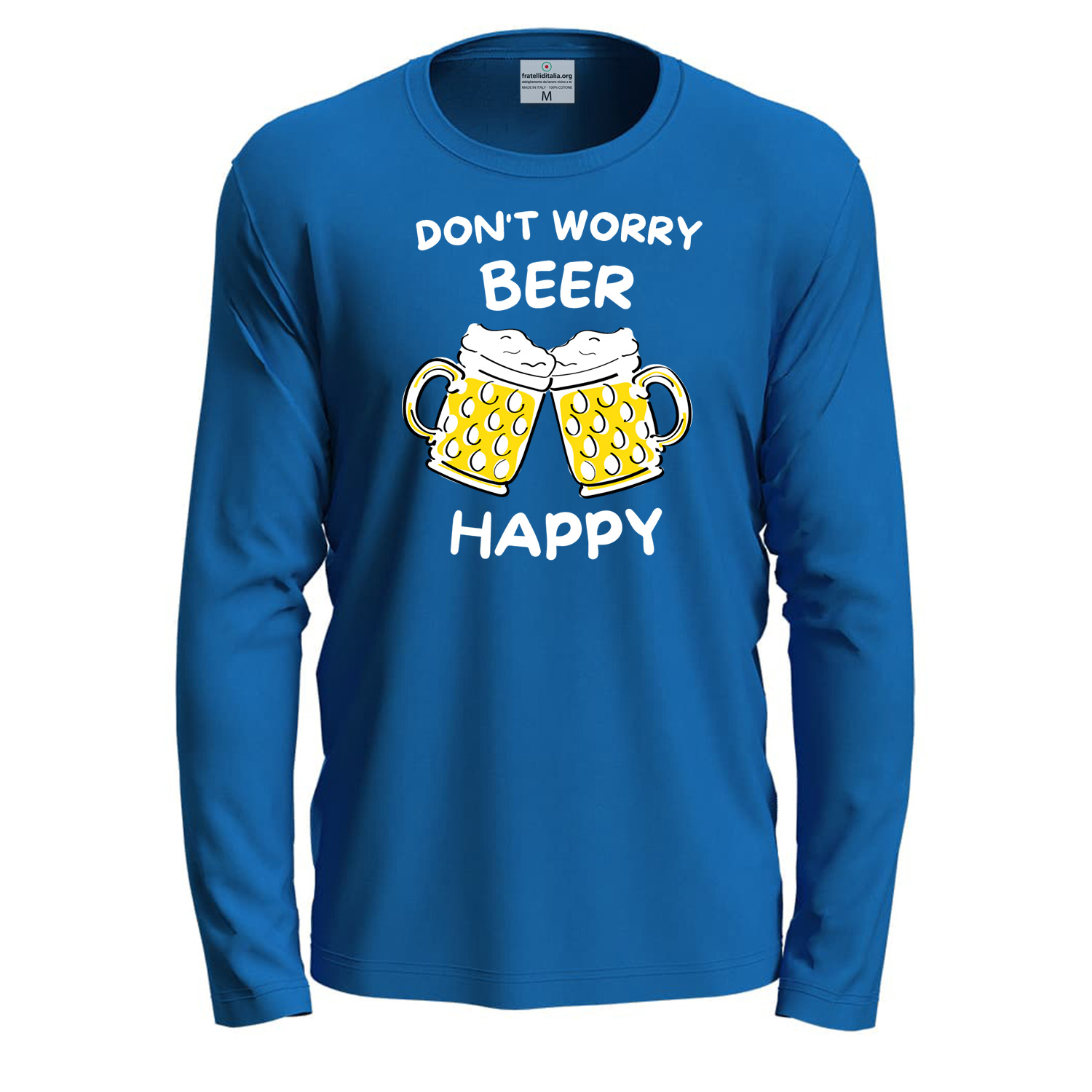 T-shirt maglia cotone a manica lunga BEER HAPPY october fest uomo donna birra birreria pub