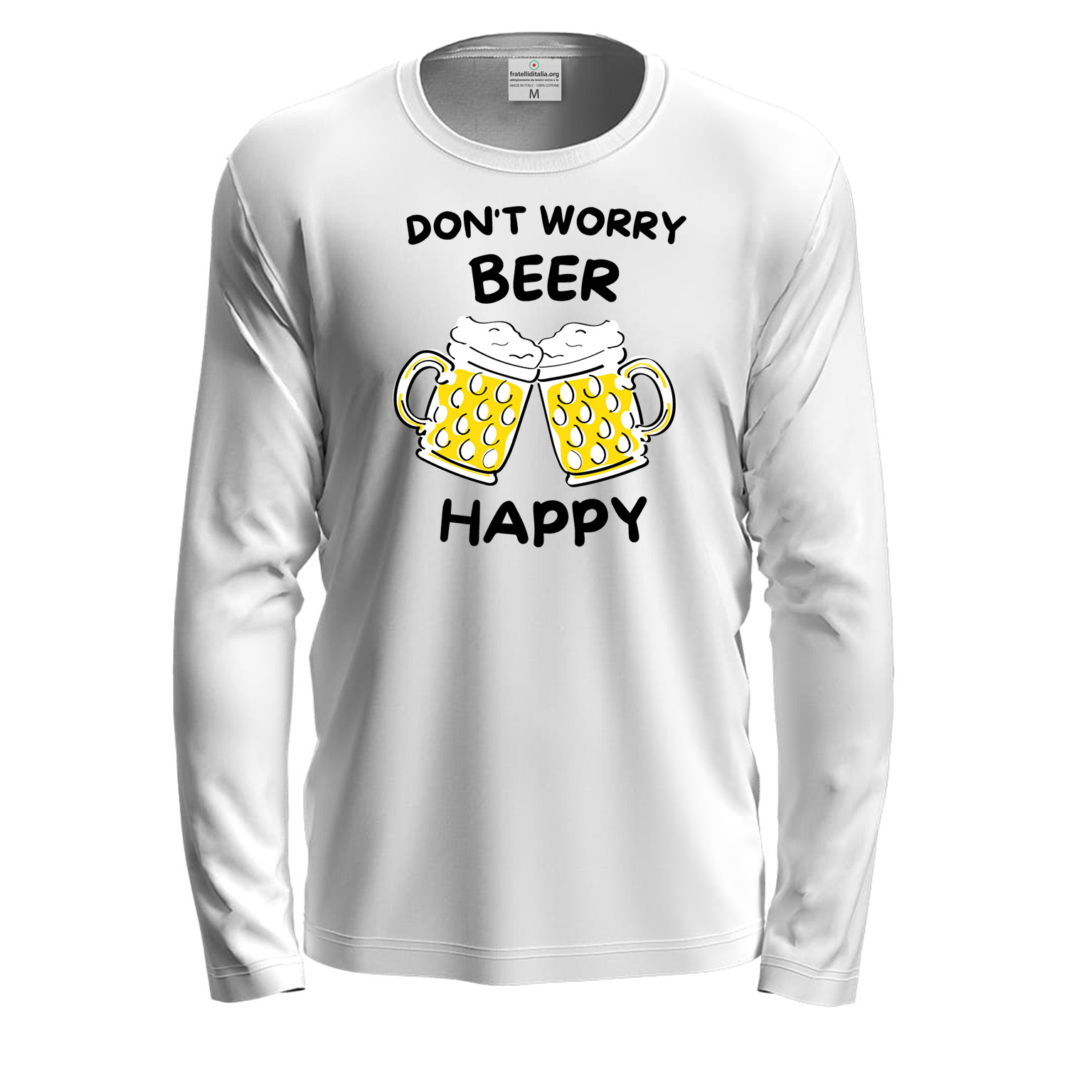 T-shirt maglia cotone a manica lunga BEER HAPPY october fest uomo donna birra birreria pub