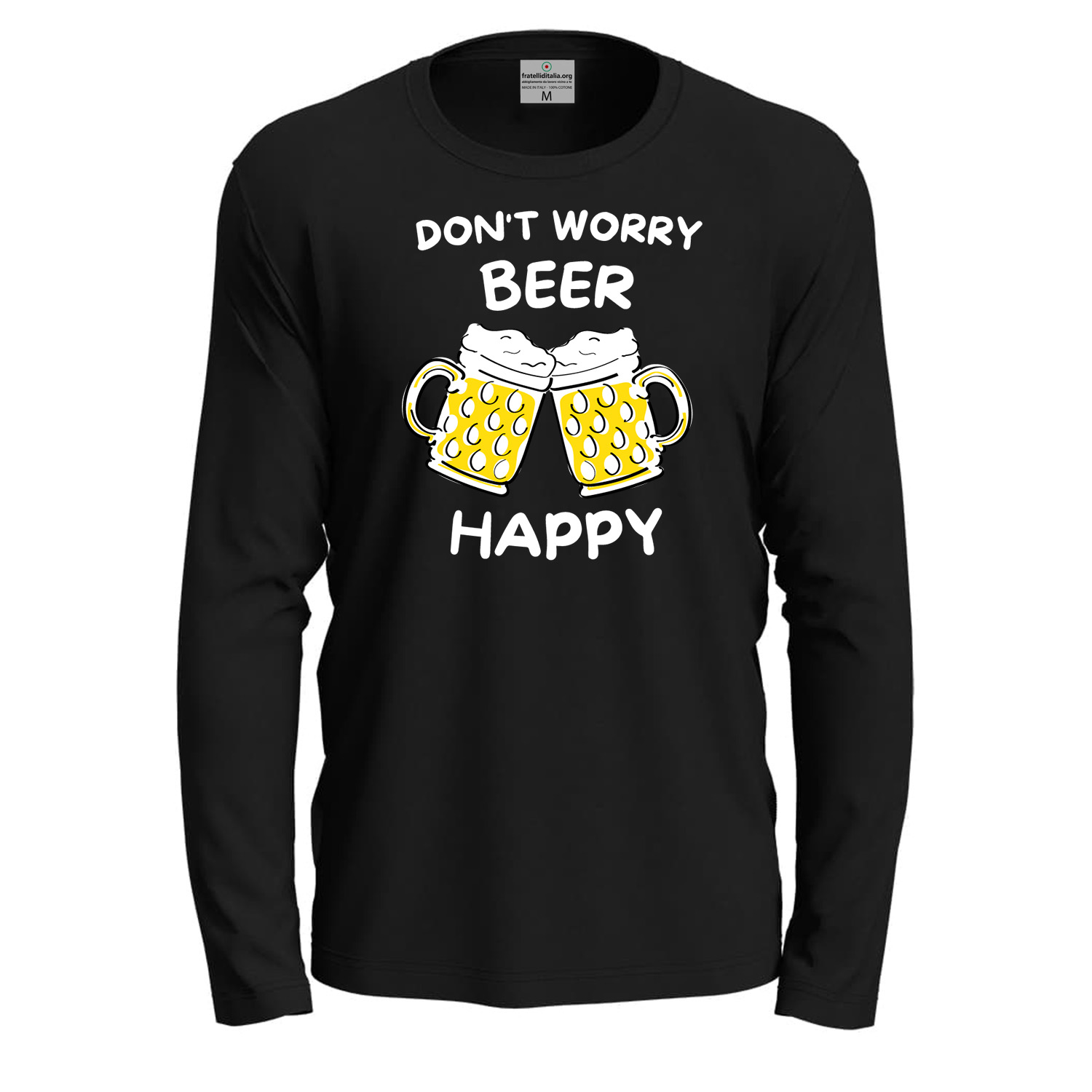 T-shirt maglia cotone a manica lunga BEER HAPPY october fest uomo donna birra birreria pub