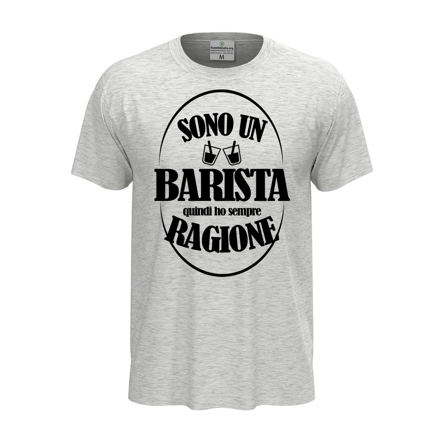 T-shirt classica mezza manica IL BARISTA HA SEMPRE RAGIONE idea regalo idee regalo