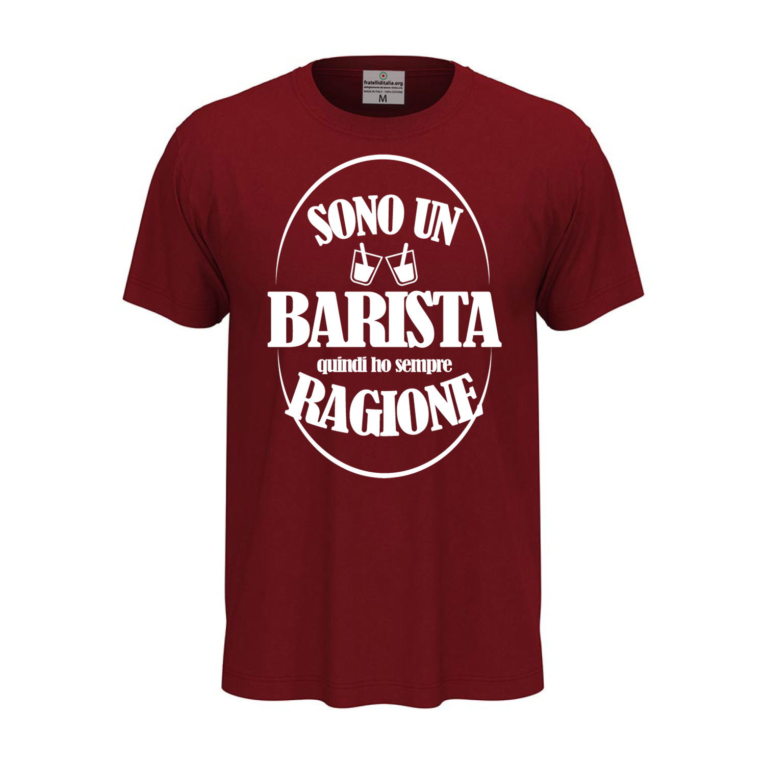 T-shirt classica mezza manica IL BARISTA HA SEMPRE RAGIONE idea regalo idee regalo
