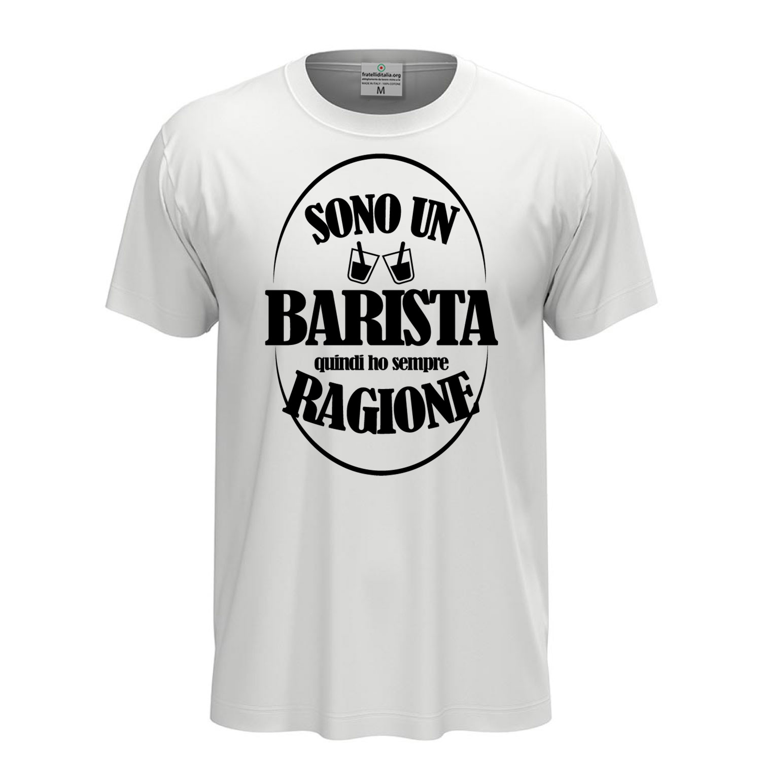 T-shirt classica mezza manica IL BARISTA HA SEMPRE RAGIONE idea regalo idee regalo