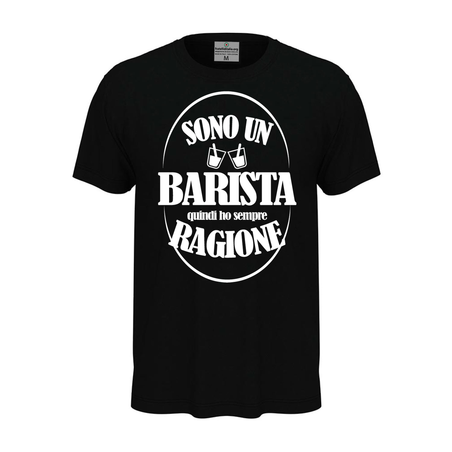 T-shirt classica mezza manica IL BARISTA HA SEMPRE RAGIONE idea regalo idee regalo