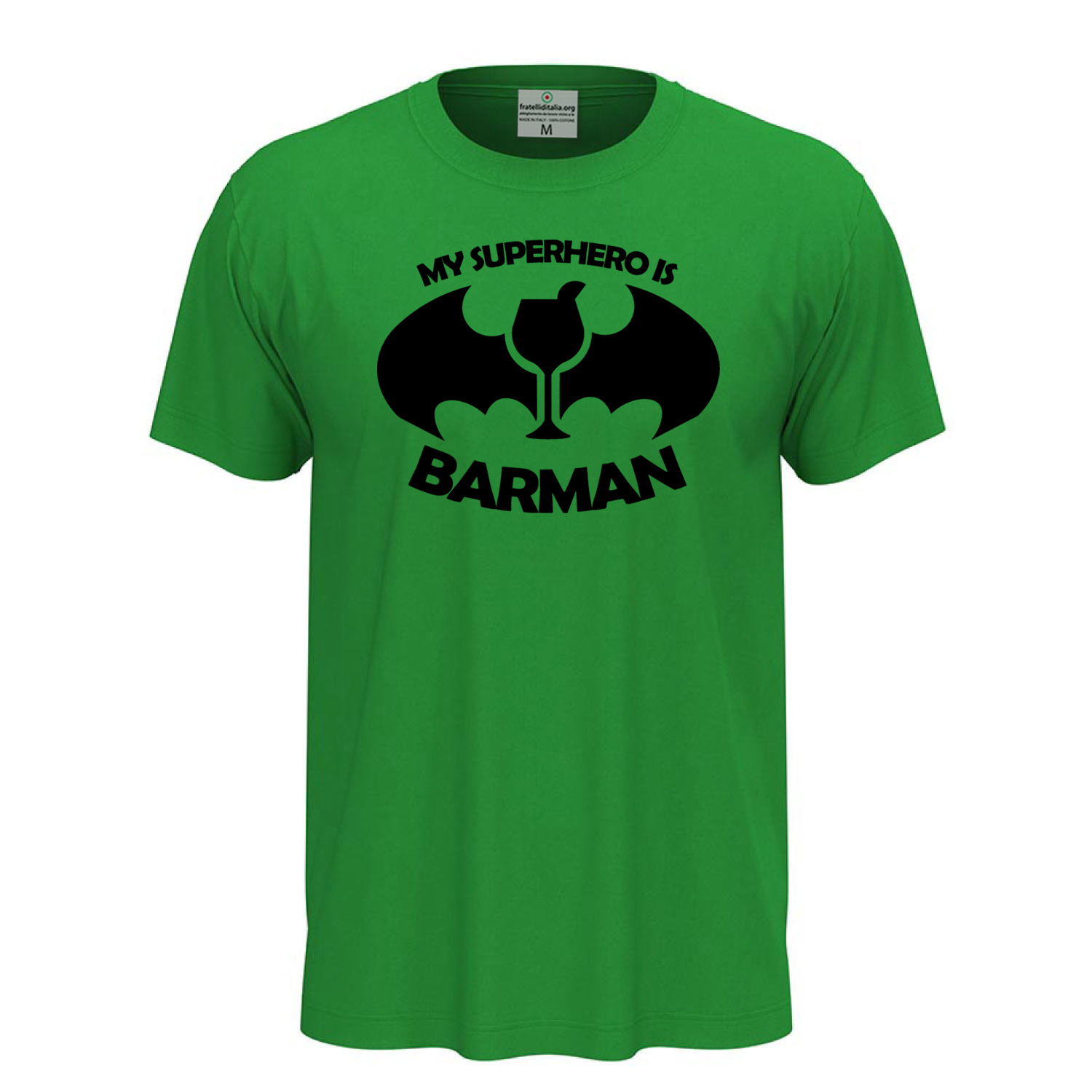 T-shirt maglia mezza manica con Stampa DTF BARMAN cartoni personaggi fumetti bar caffetteria idea regalo