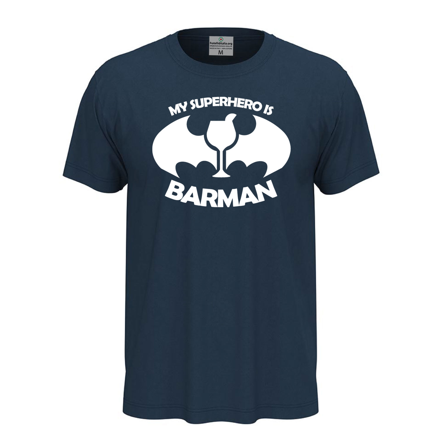 T-shirt maglia mezza manica con Stampa DTF BARMAN cartoni personaggi fumetti bar caffetteria idea regalo