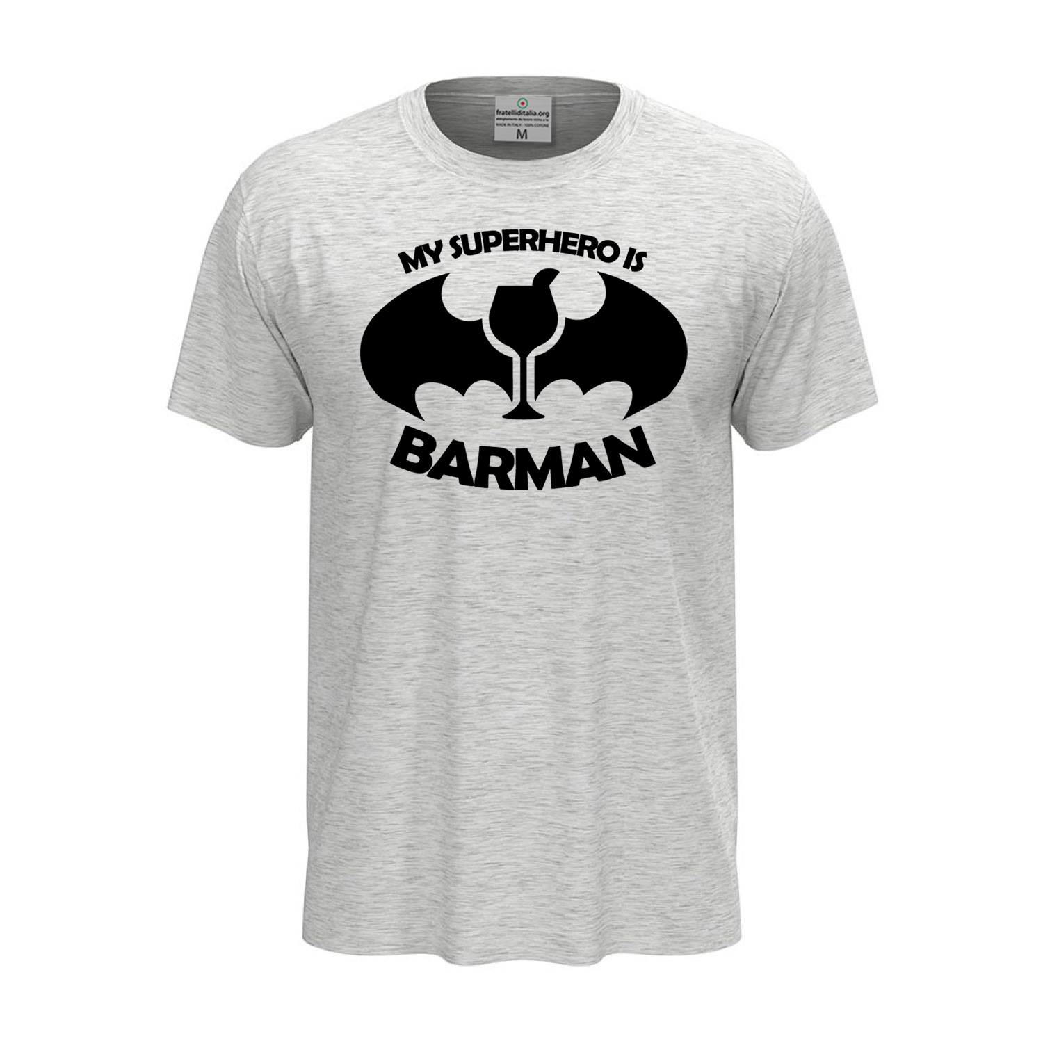 T-shirt maglia mezza manica con Stampa DTF BARMAN cartoni personaggi fumetti bar caffetteria idea regalo