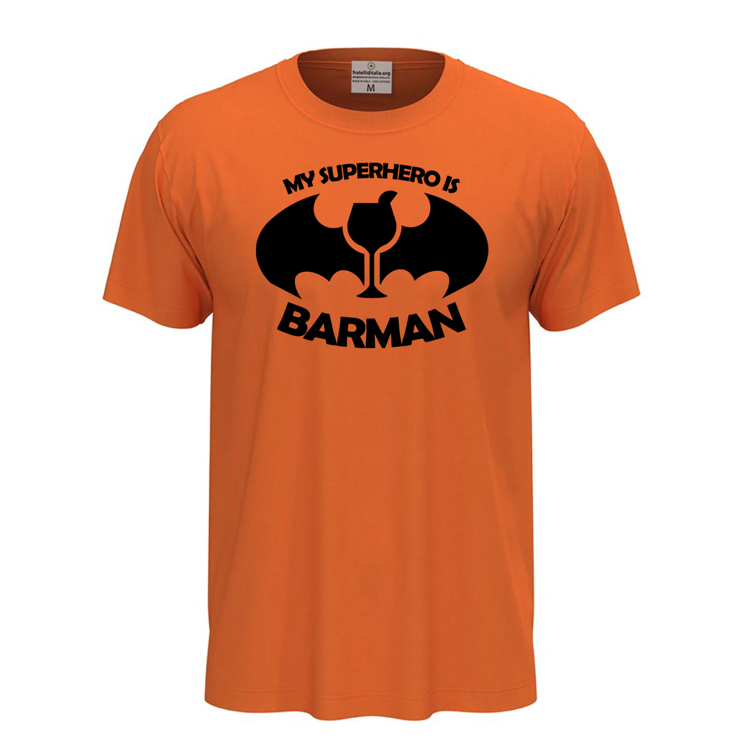 T-shirt maglia mezza manica con Stampa DTF BARMAN cartoni personaggi fumetti bar caffetteria idea regalo