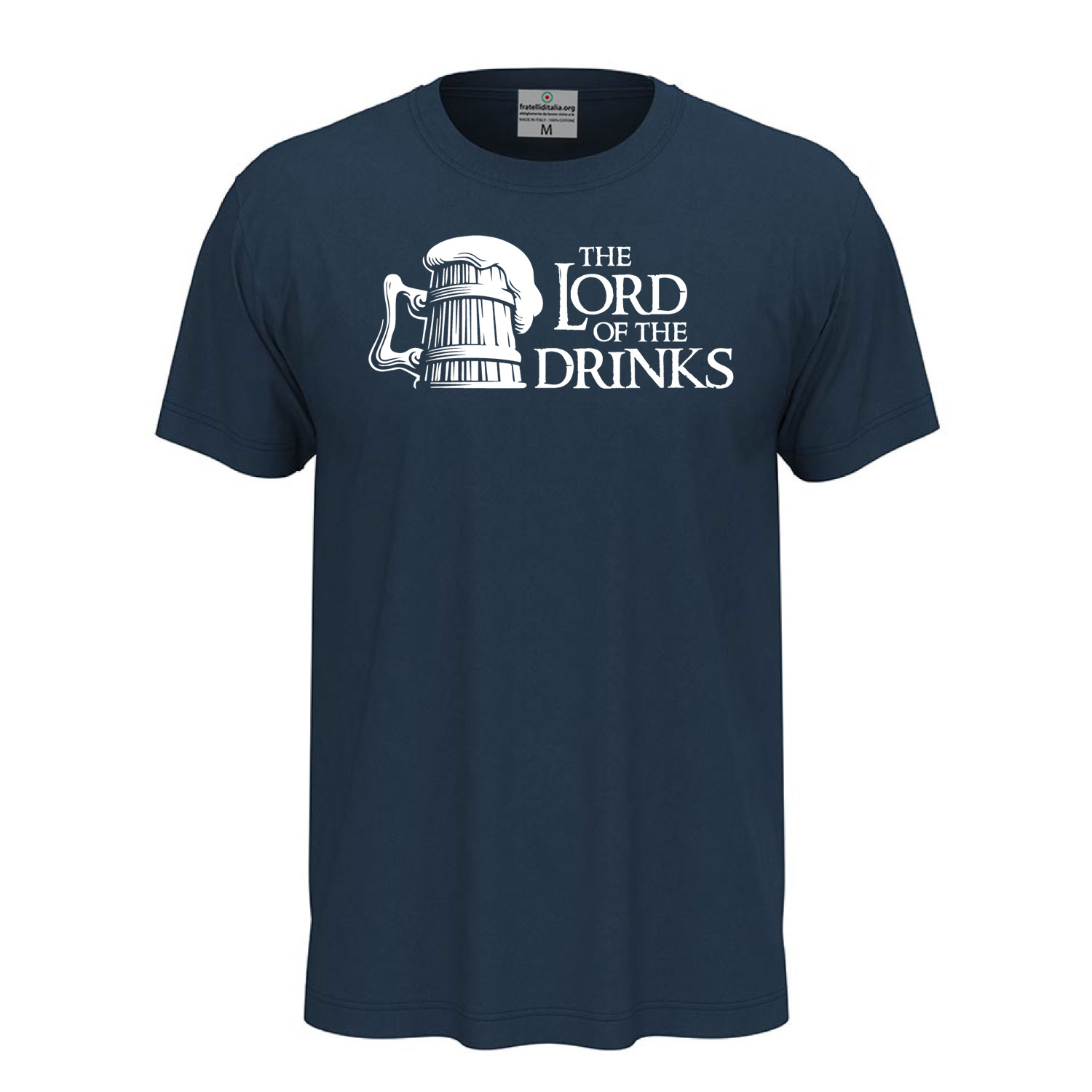 Klassisches T-Shirt mit halben Ärmeln und DTF-Aufdruck „Lord of the Drinks“, für Herren und Damen