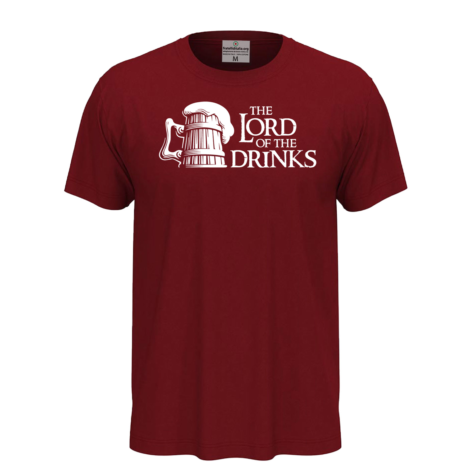 Klassisches T-Shirt mit halben Ärmeln und DTF-Aufdruck „Lord of the Drinks“, für Herren und Damen