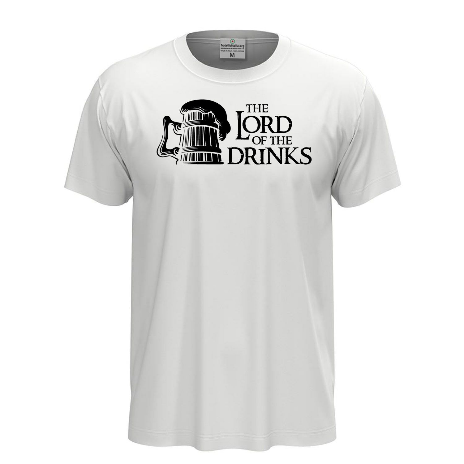 Klassisches T-Shirt mit halben Ärmeln und DTF-Aufdruck „Lord of the Drinks“, für Herren und Damen