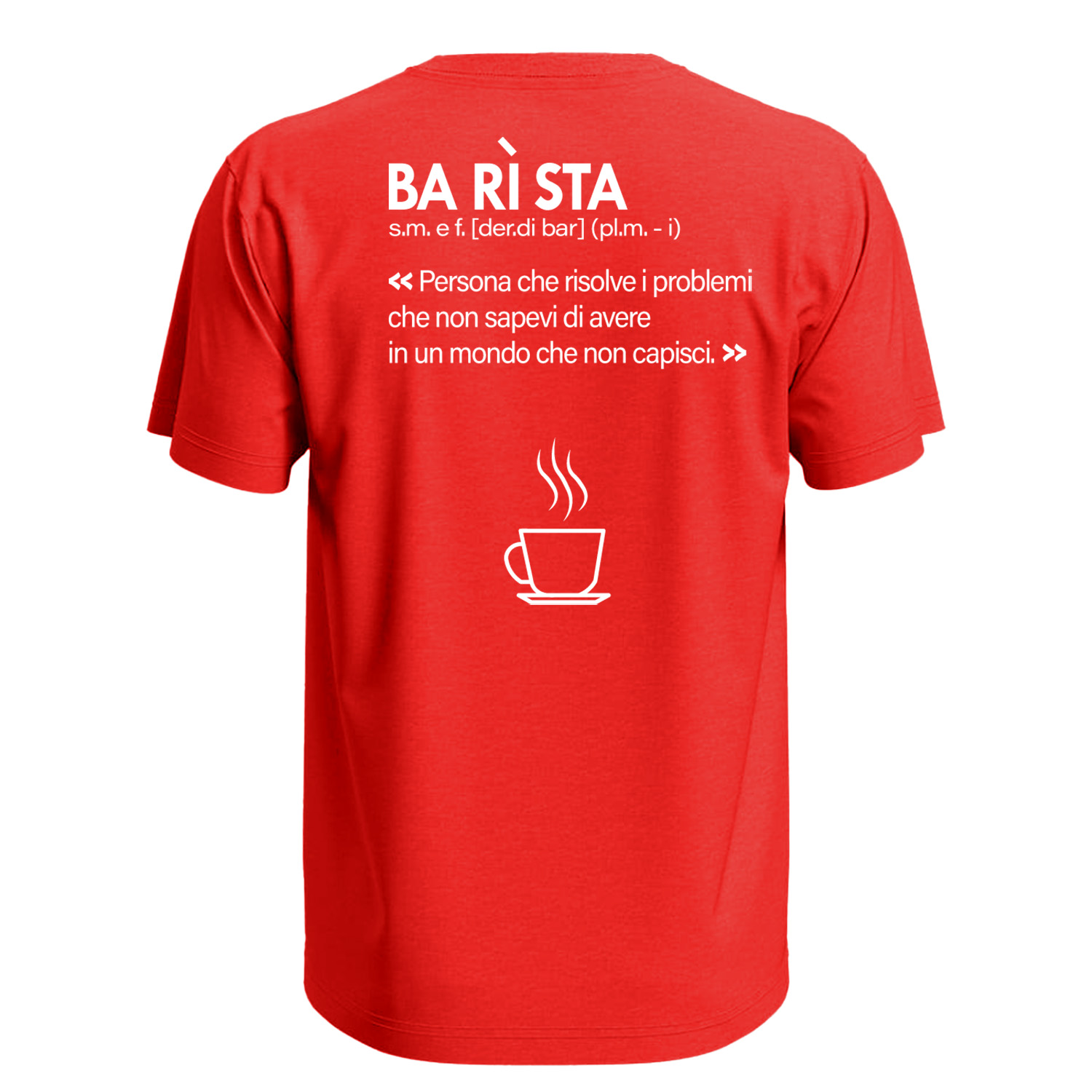 T-shirt classica mezza manica con stampa DTF Barista Definizione idea regalo uomo donna