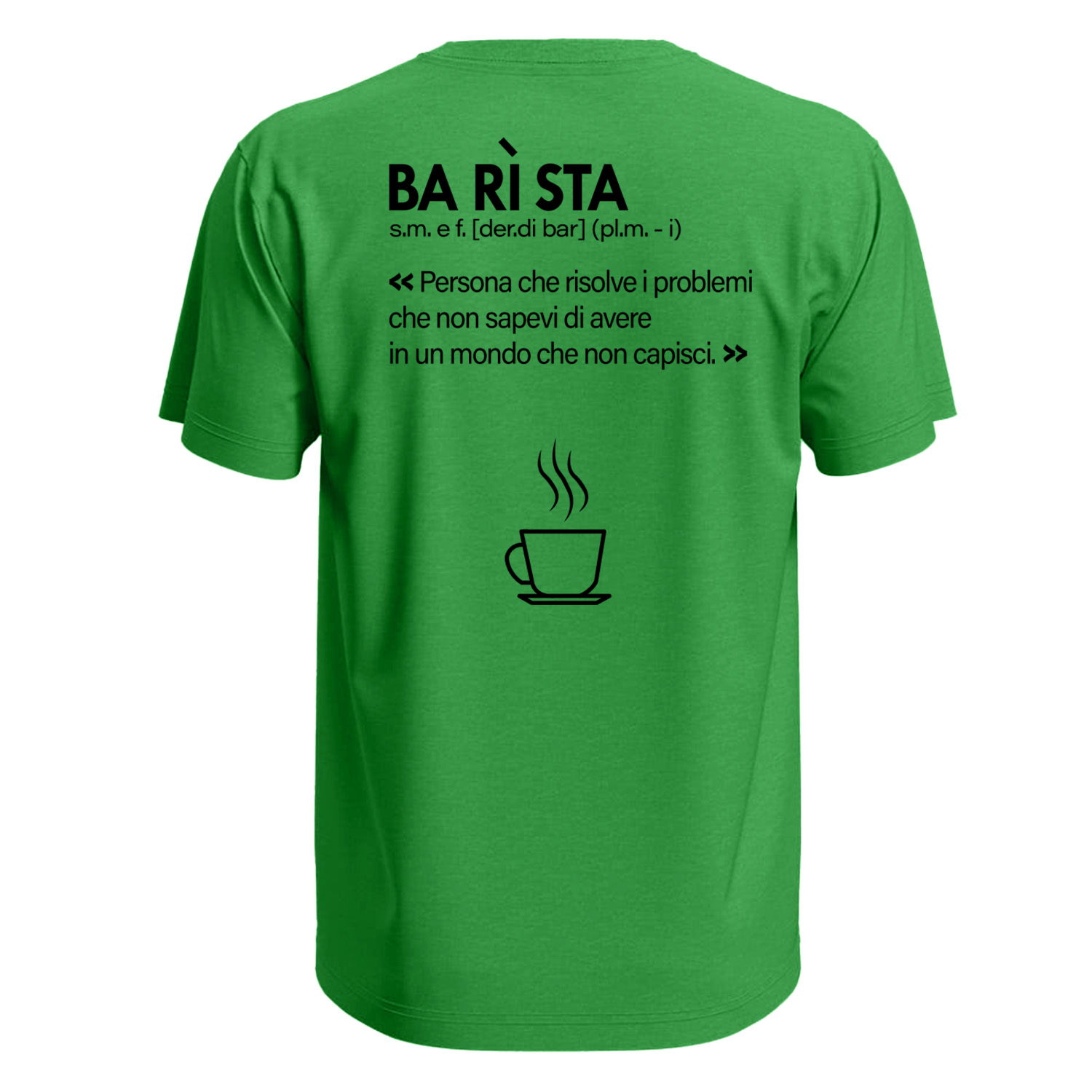 T-shirt classica mezza manica con stampa DTF Barista Definizione idea regalo uomo donna