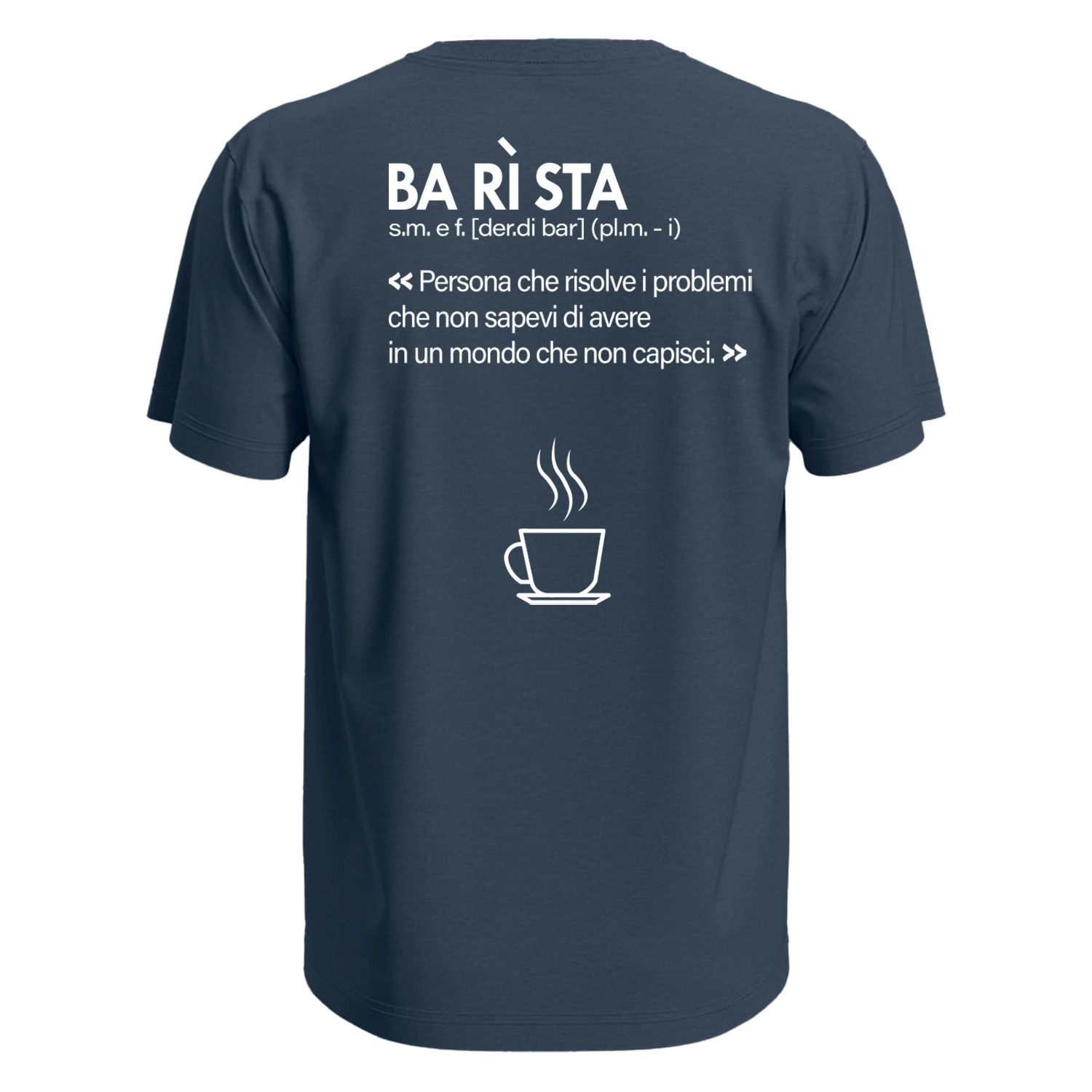 T-shirt classica mezza manica con stampa DTF Barista Definizione idea regalo uomo donna