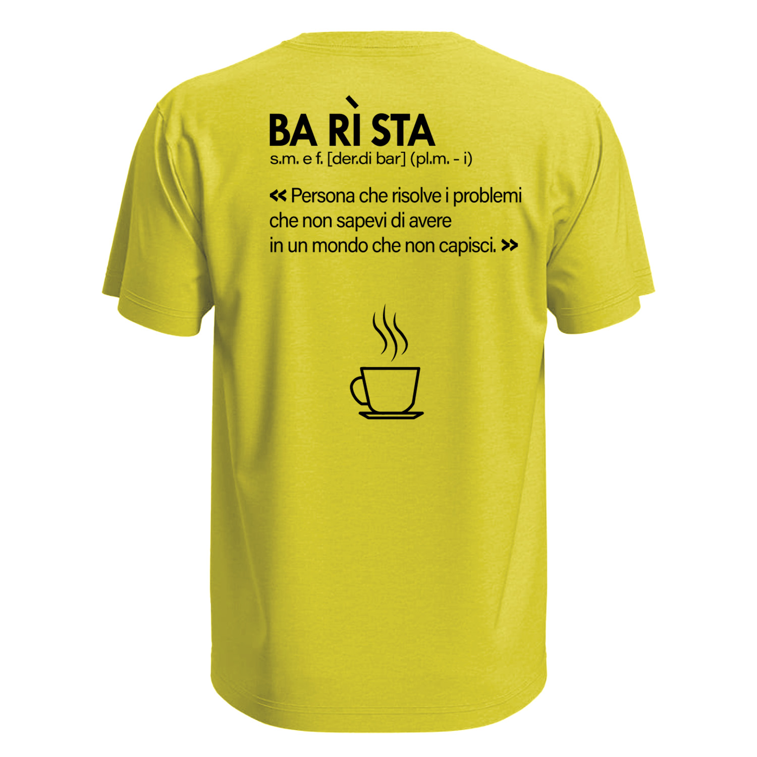 T-shirt classica mezza manica con stampa DTF Barista Definizione idea regalo uomo donna
