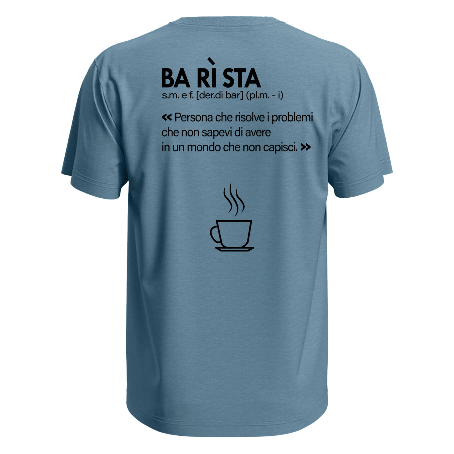 T-shirt classica mezza manica con stampa DTF Barista Definizione idea regalo uomo donna