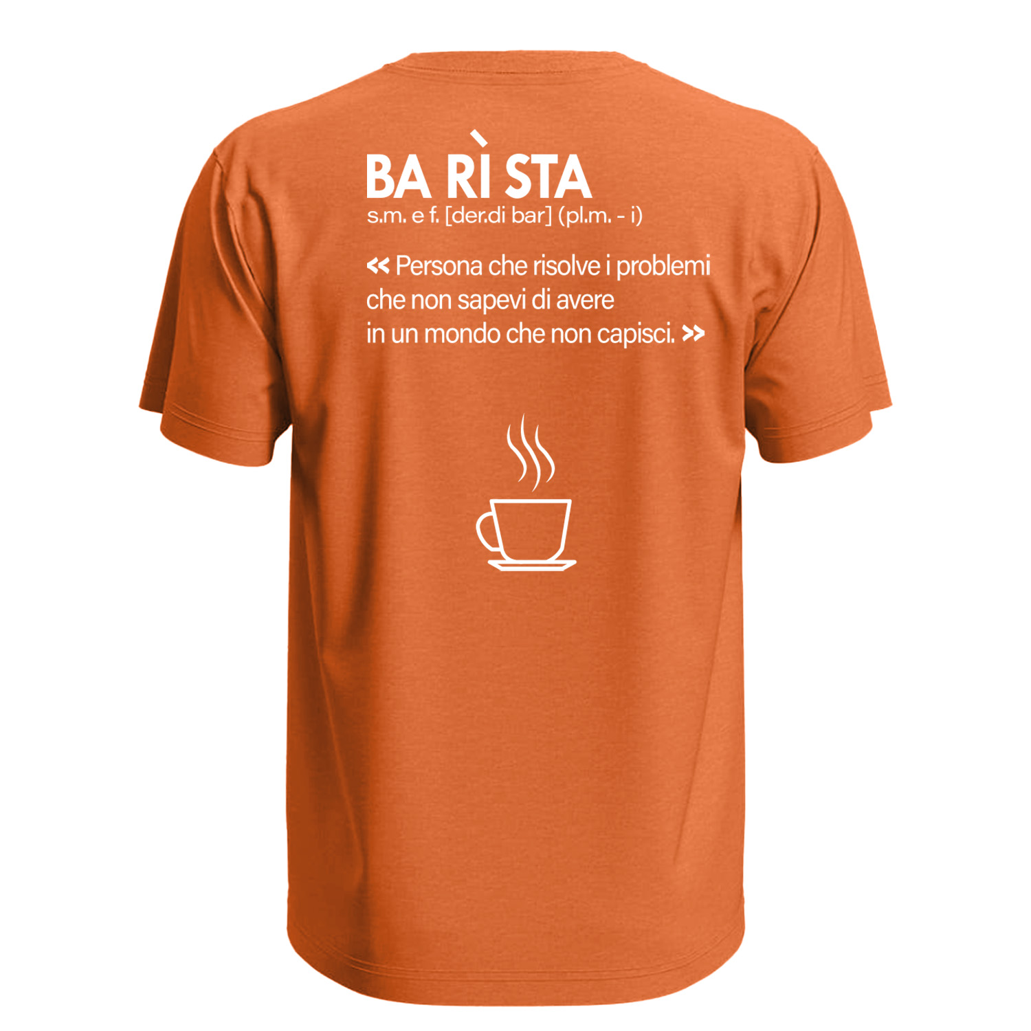 T-shirt classica mezza manica con stampa DTF Barista Definizione idea regalo uomo donna