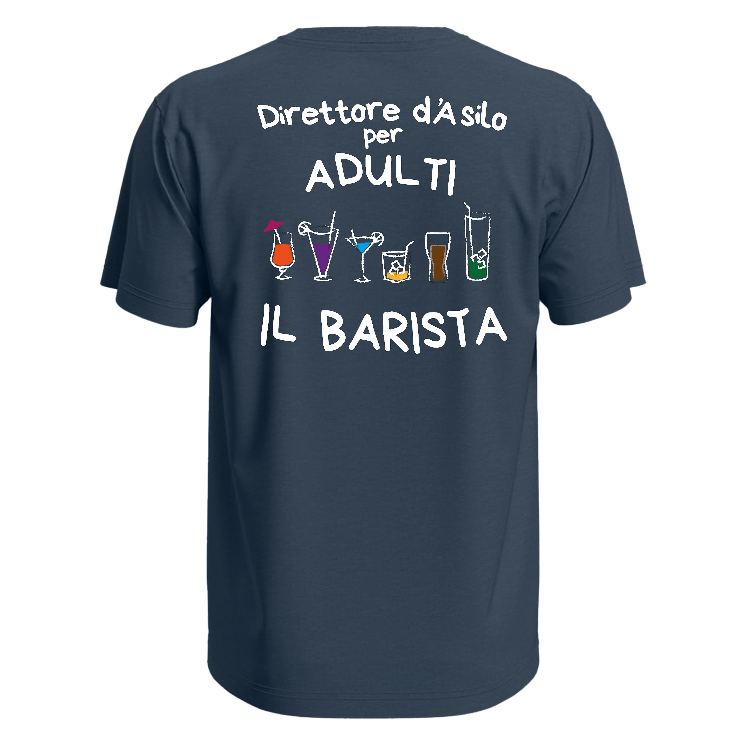 T-shirt maglia mezza manica con stampa ASILO PER ADULTI bar vineria birreria lavoro idea regalo uomo donna