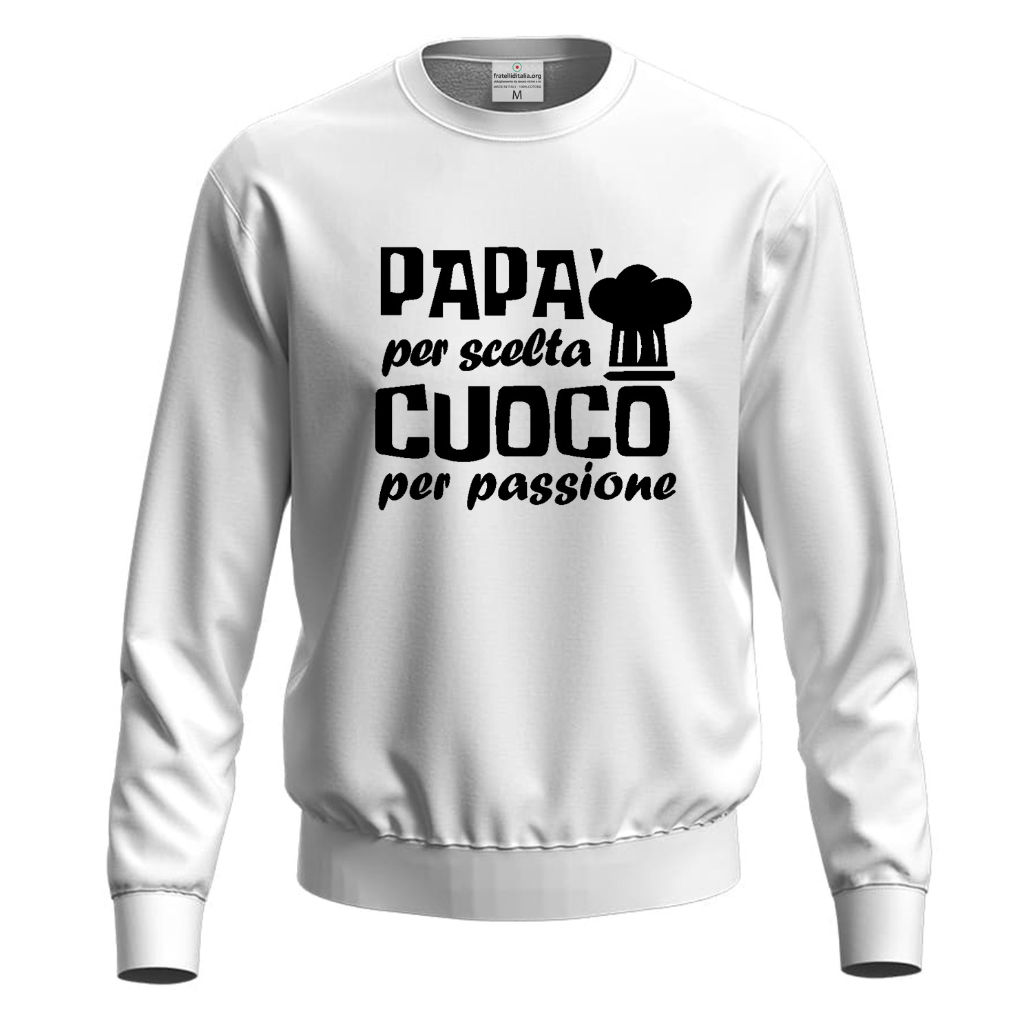 Felpa maglia cuoco con stampa DTF festa Papà Cucina idea regalo chef