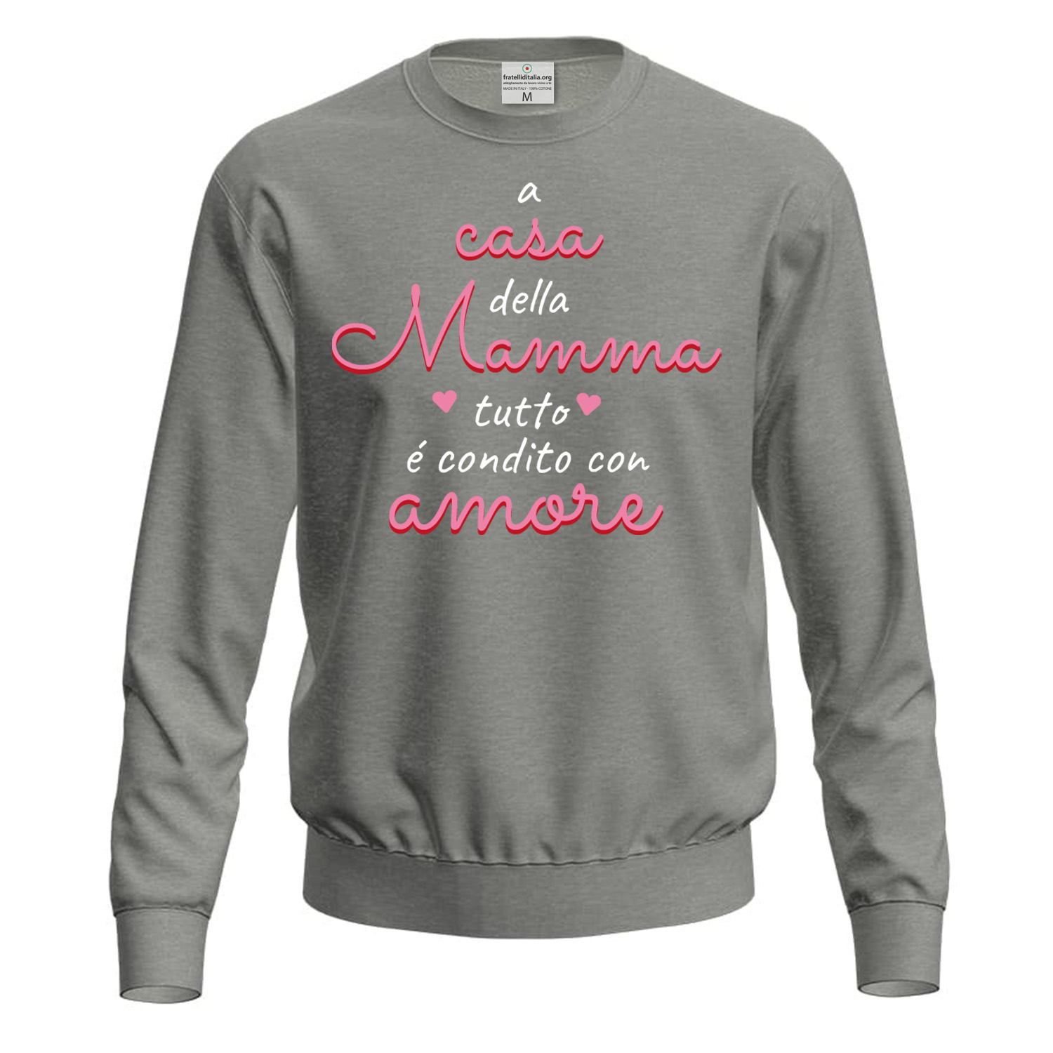 Felpa maglia stampa DTF condito con amore regalo festa della mamma