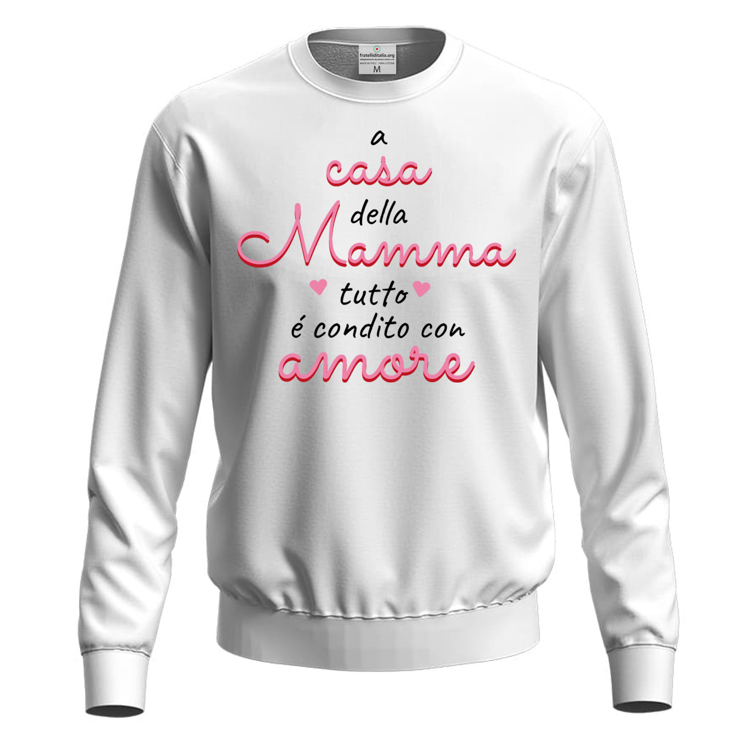 Felpa maglia stampa DTF condito con amore regalo festa della mamma