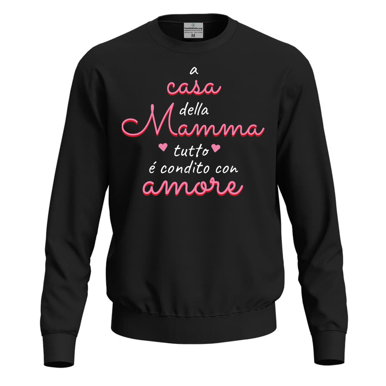 Felpa maglia stampa DTF condito con amore regalo festa della mamma