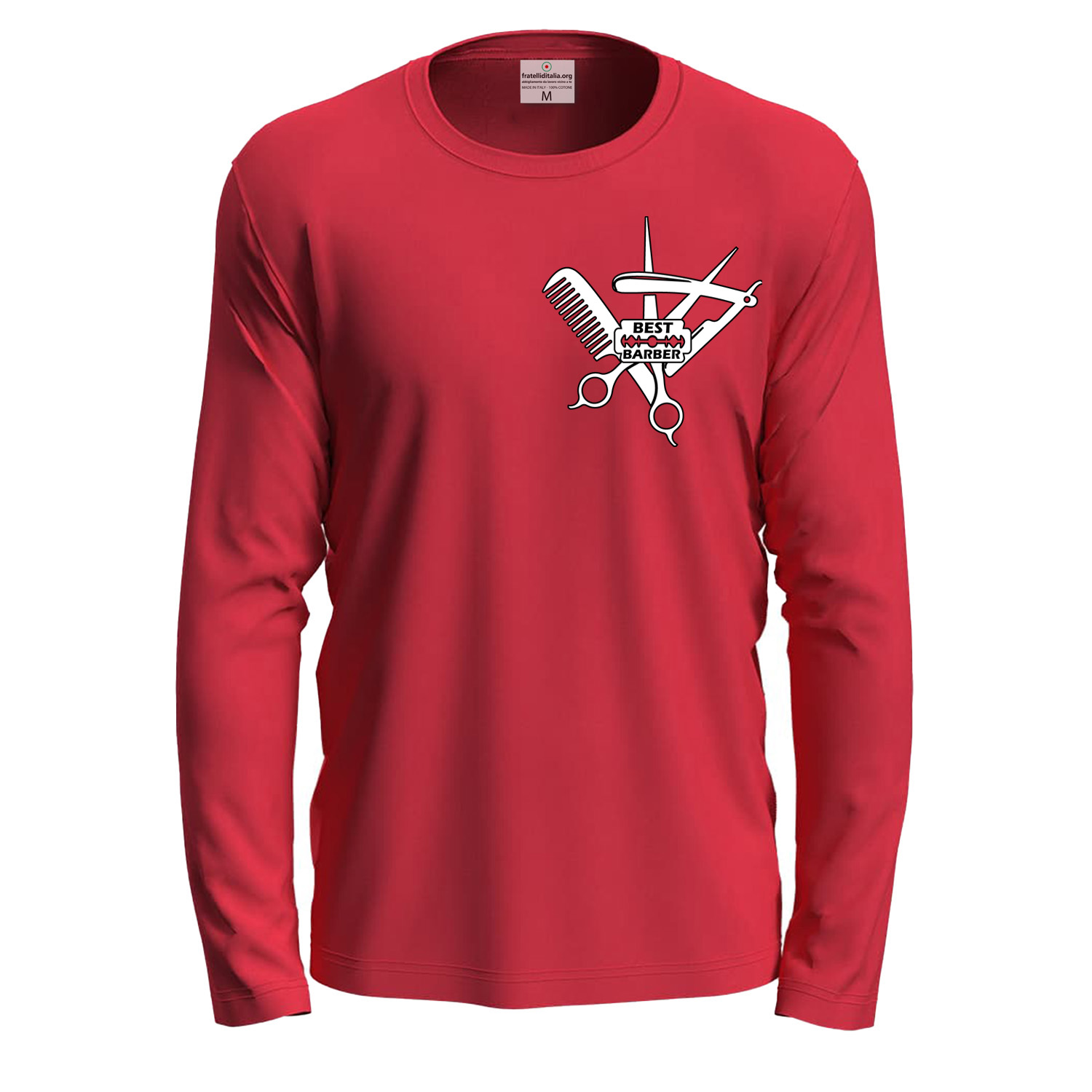 T-shirt a manica lunga con stampa di qualità \