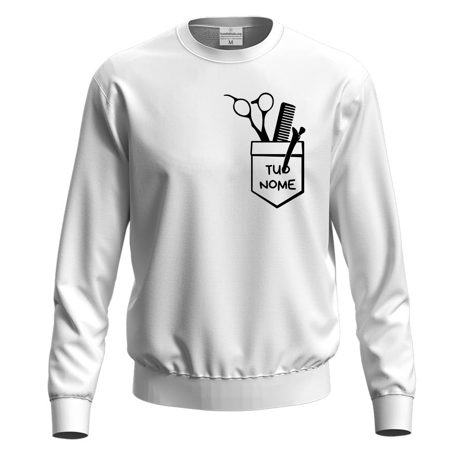 Felpa classica unisex con stampa DTF idea regalo per barbieri e parrucchieri Hairstylist forbici capelli