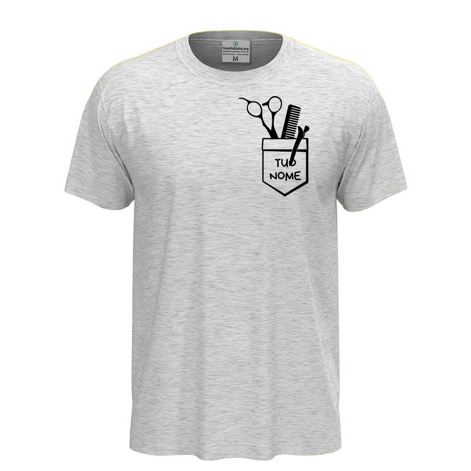 T-shirt classica unisex a manica corta con stampa DTF di qualità con stampa DTF idea regalo per barbieri e parrucchieri - Personalizzabili con nome o logo