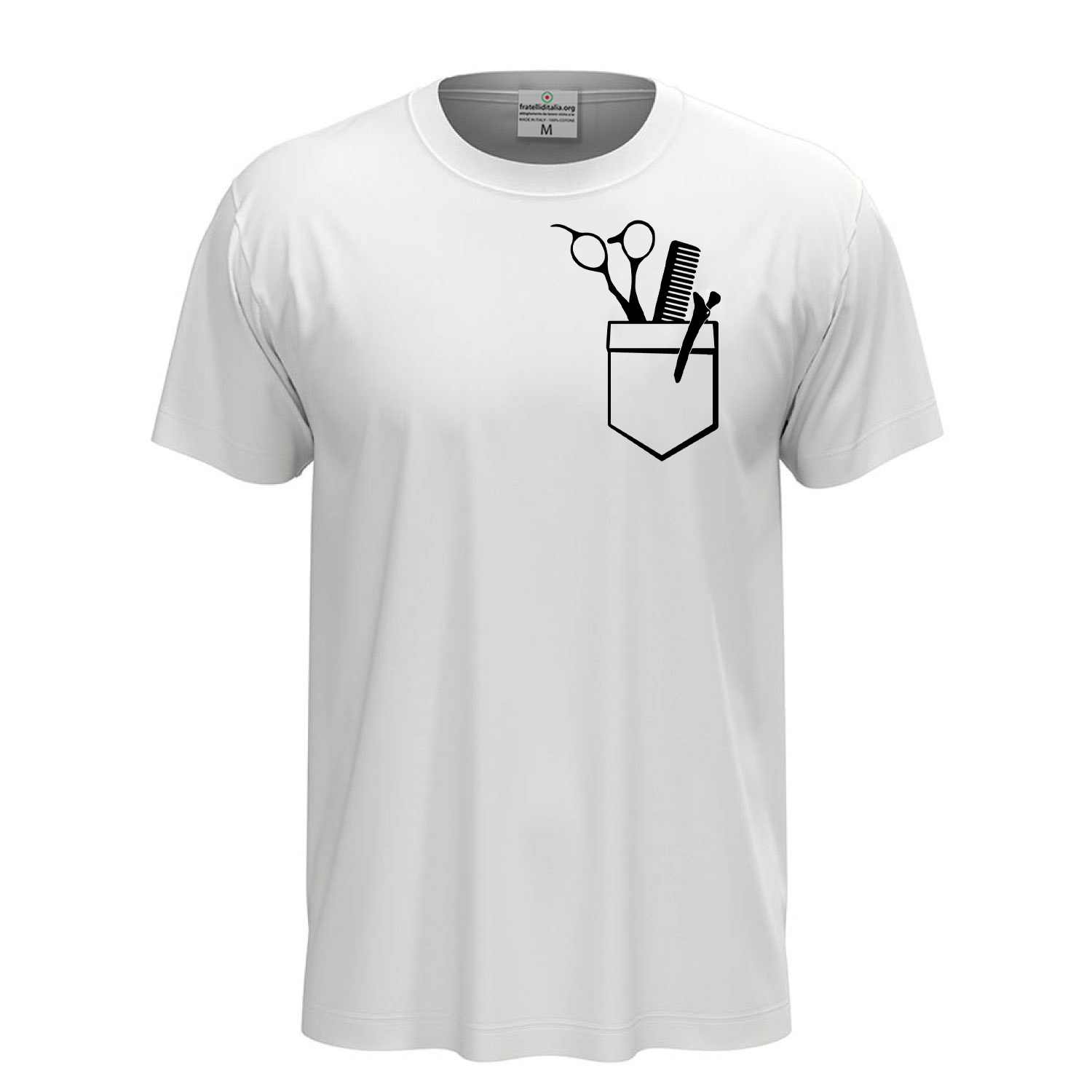 T-shirt classica unisex a manica corta con stampa DTF di qualità con stampa DTF idea regalo per barbieri e parrucchieri - Personalizzabili con nome o logo