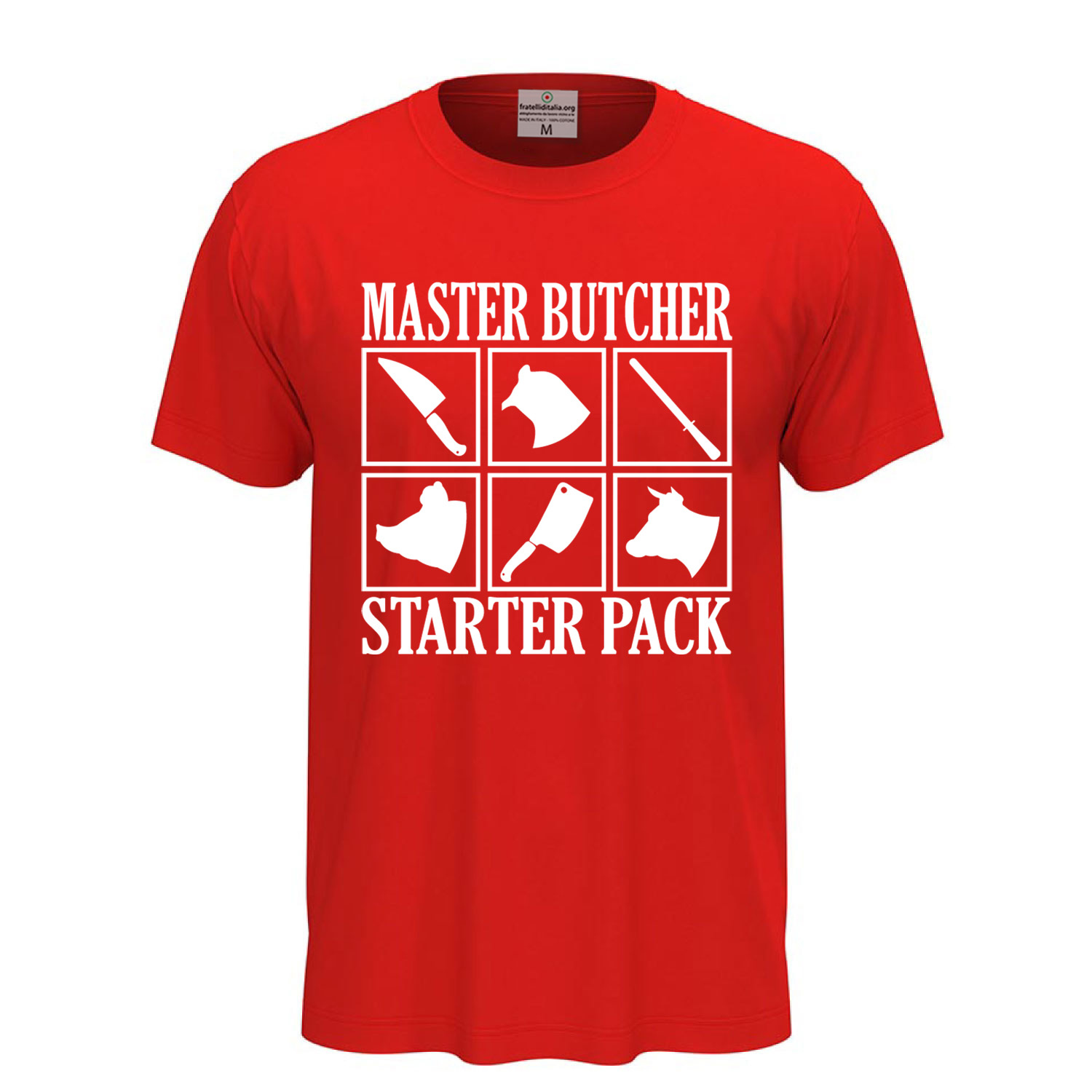 Klassisches Unisex-Kurzarm-T-Shirt mit DTF-Aufdruck „MASTER BUTCHER“, Geschenkidee für Metzger