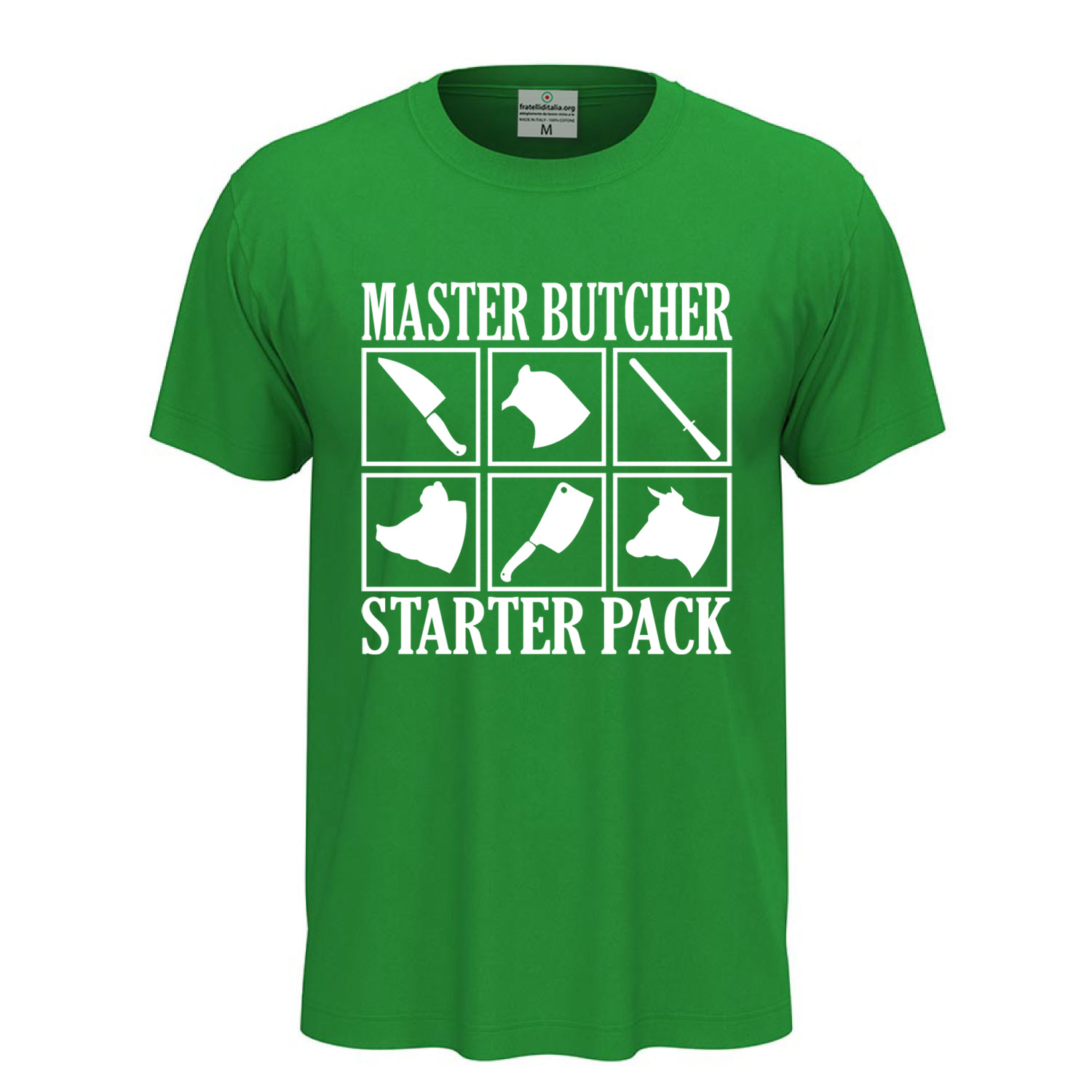 Klassisches Unisex-Kurzarm-T-Shirt mit DTF-Aufdruck „MASTER BUTCHER“, Geschenkidee für Metzger