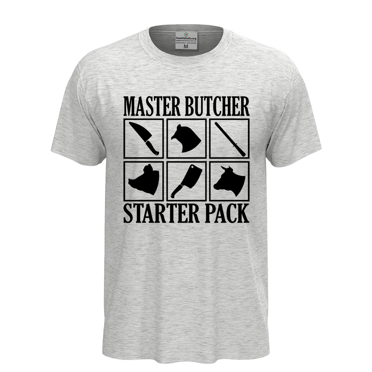 Klassisches Unisex-Kurzarm-T-Shirt mit DTF-Aufdruck „MASTER BUTCHER“, Geschenkidee für Metzger