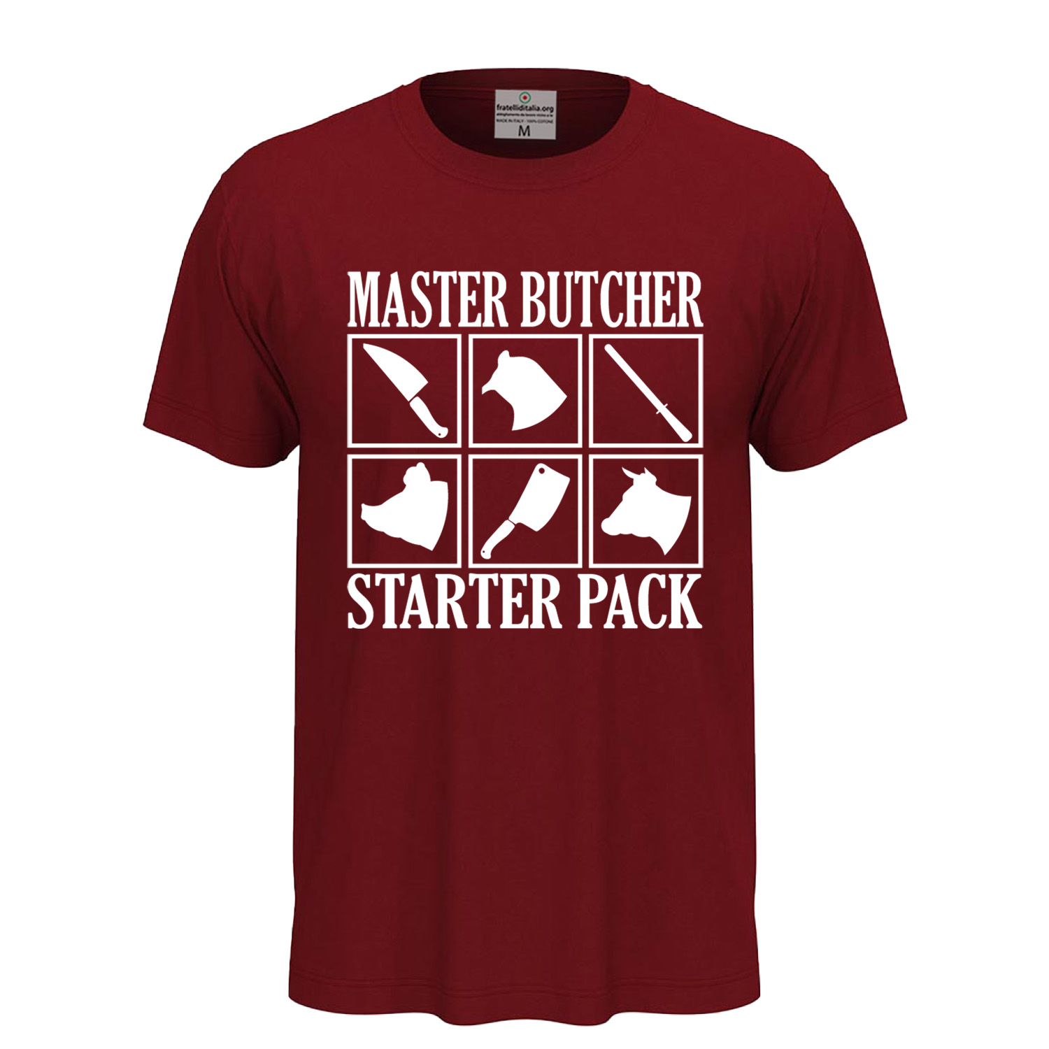Klassisches Unisex-Kurzarm-T-Shirt mit DTF-Aufdruck „MASTER BUTCHER“, Geschenkidee für Metzger