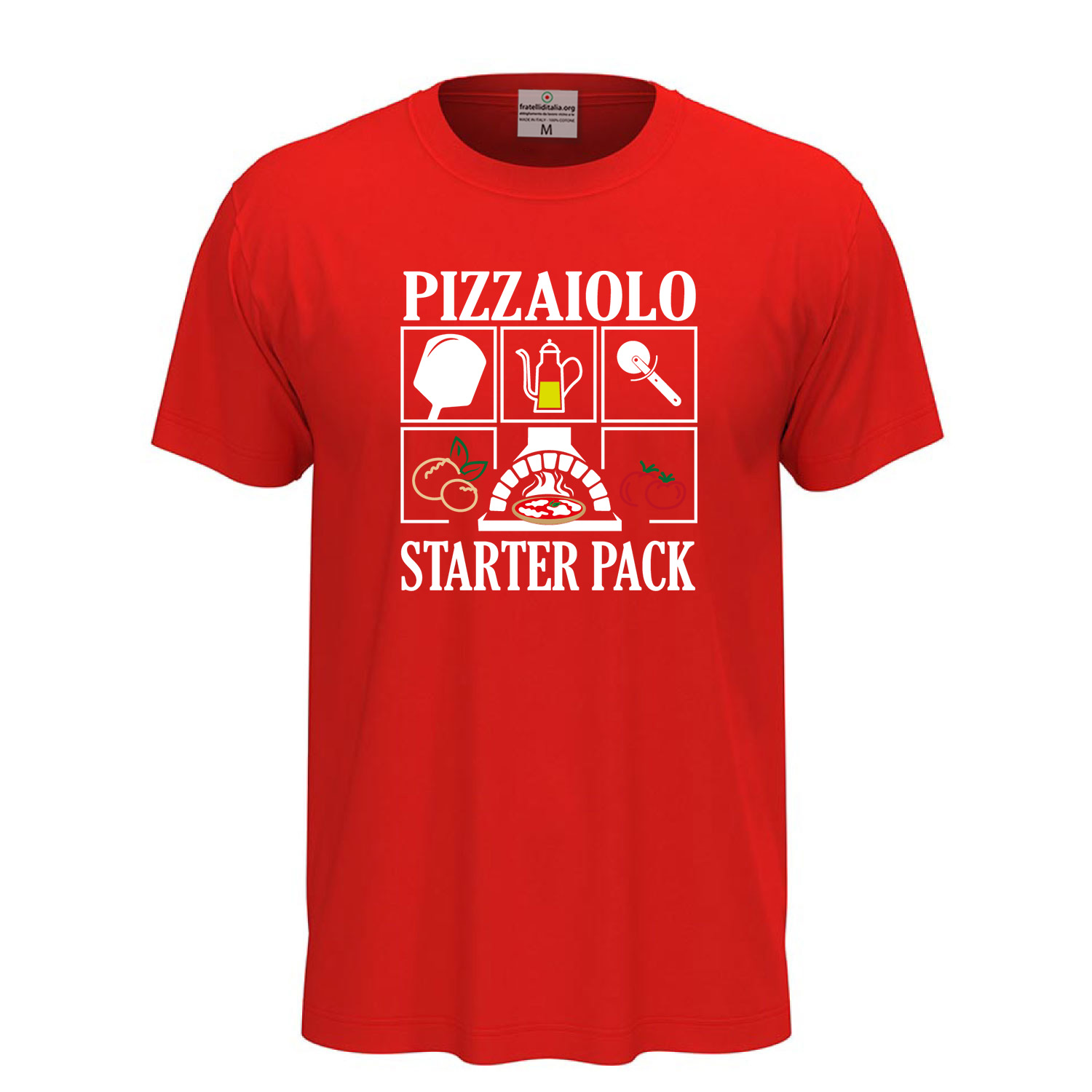 T-shirt classica unisex a manica corta con stampa, per pizzaioli, cuochi e amanti della pizza divertente